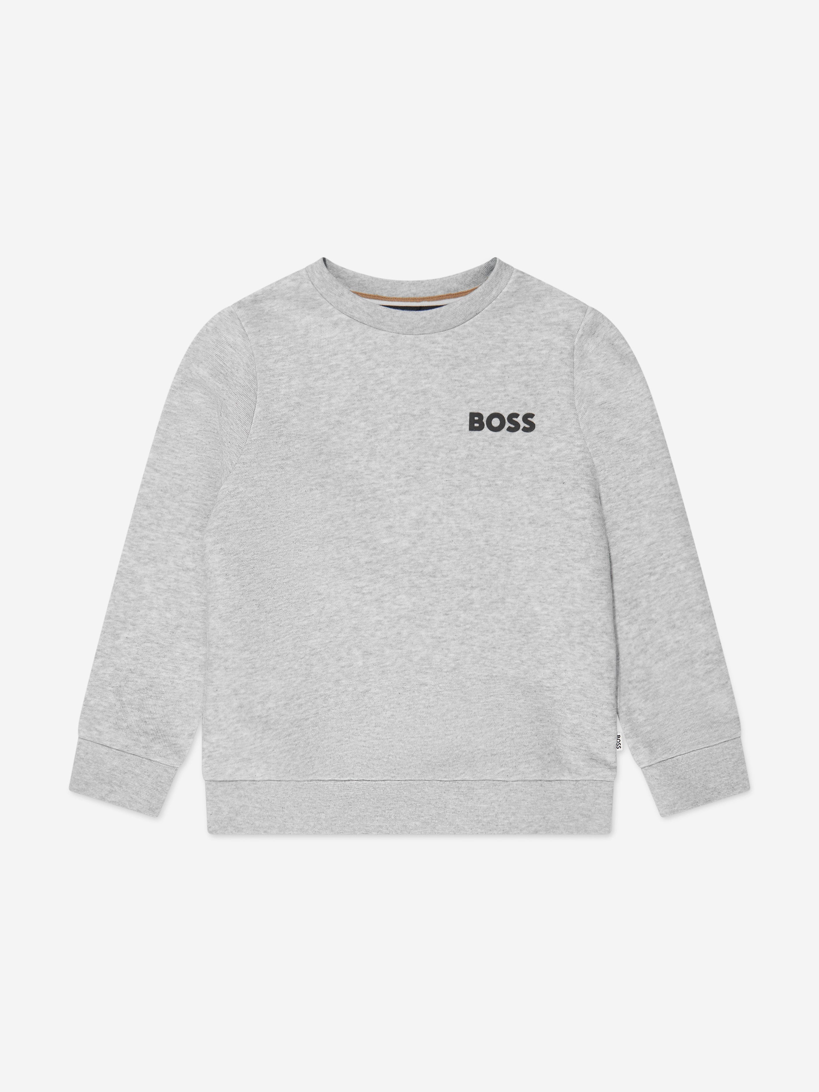 BOSS Boys Logo Sweatshirt In Grey