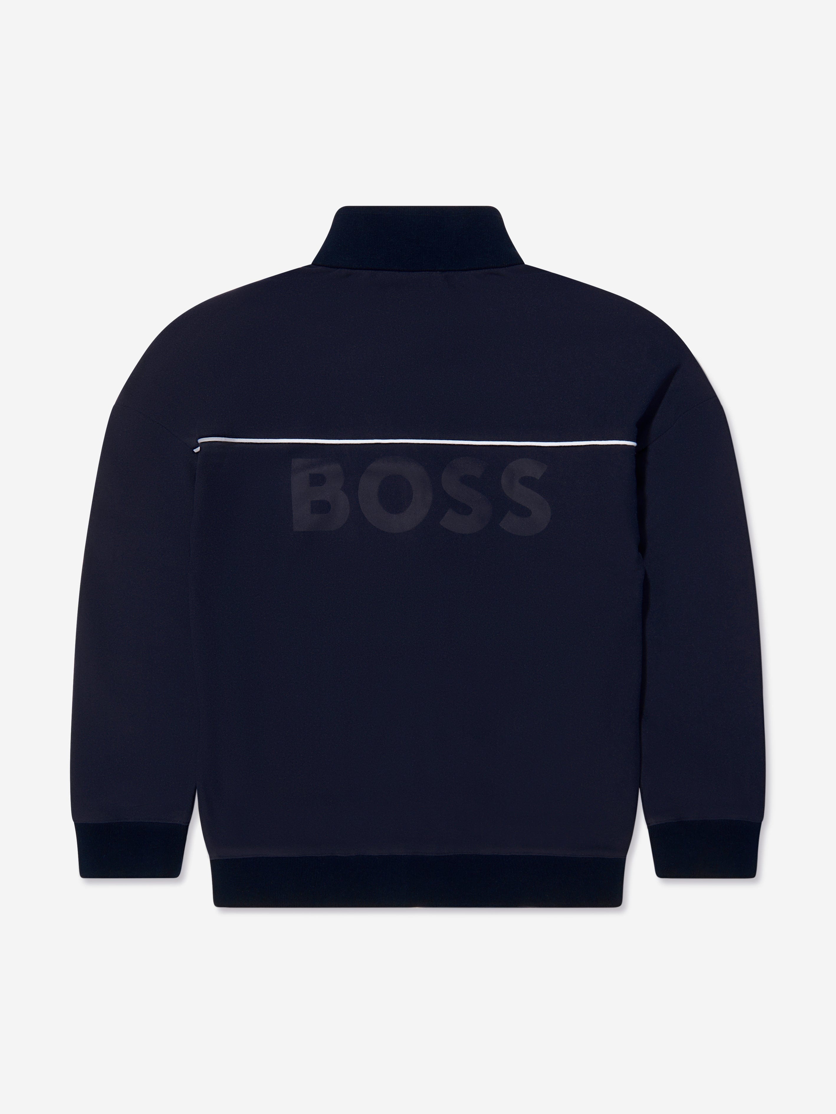 BOSS Boys Zip Up Sweatshirt In Navy