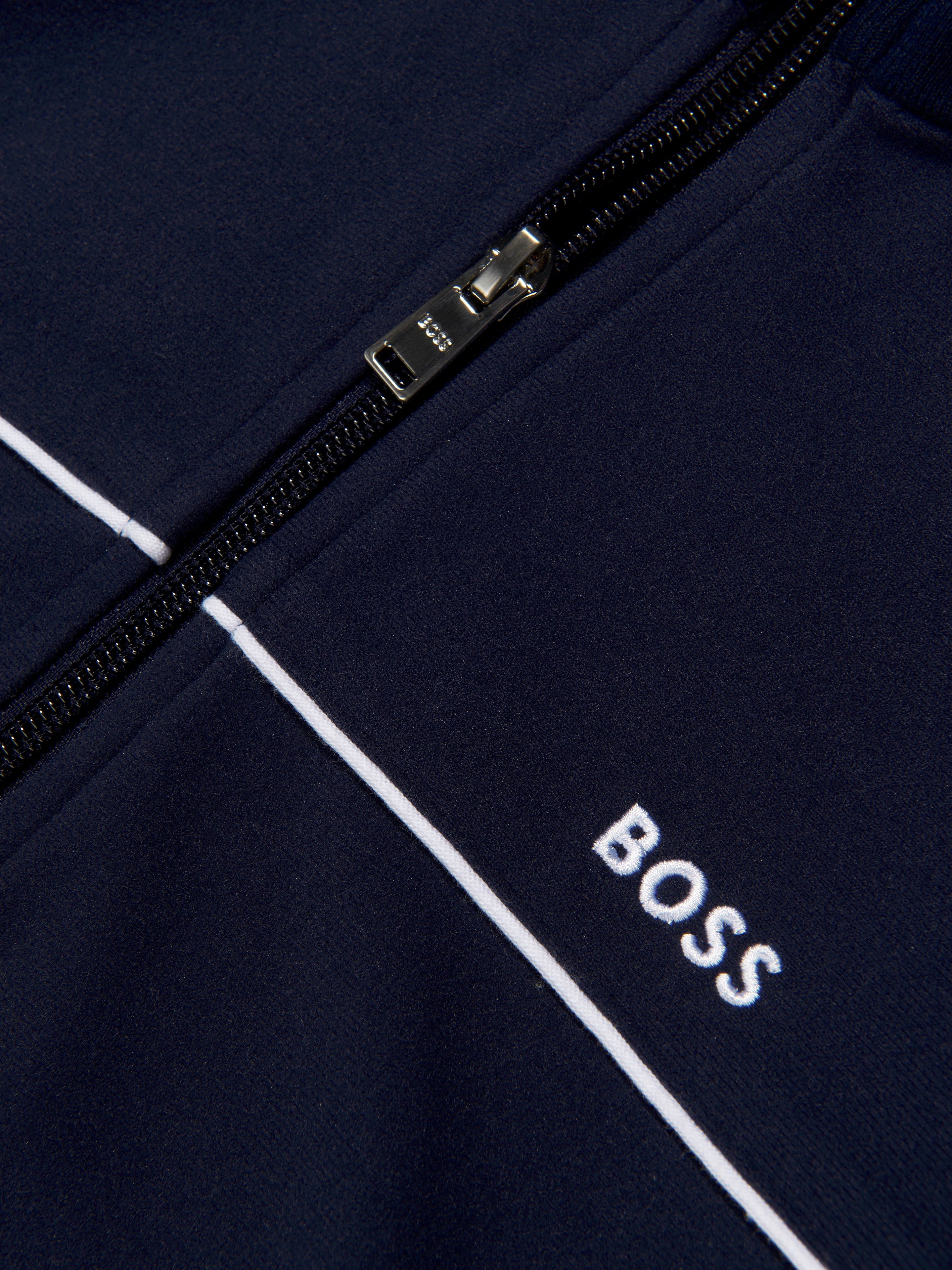 BOSS Boys Zip Up Sweatshirt In Navy