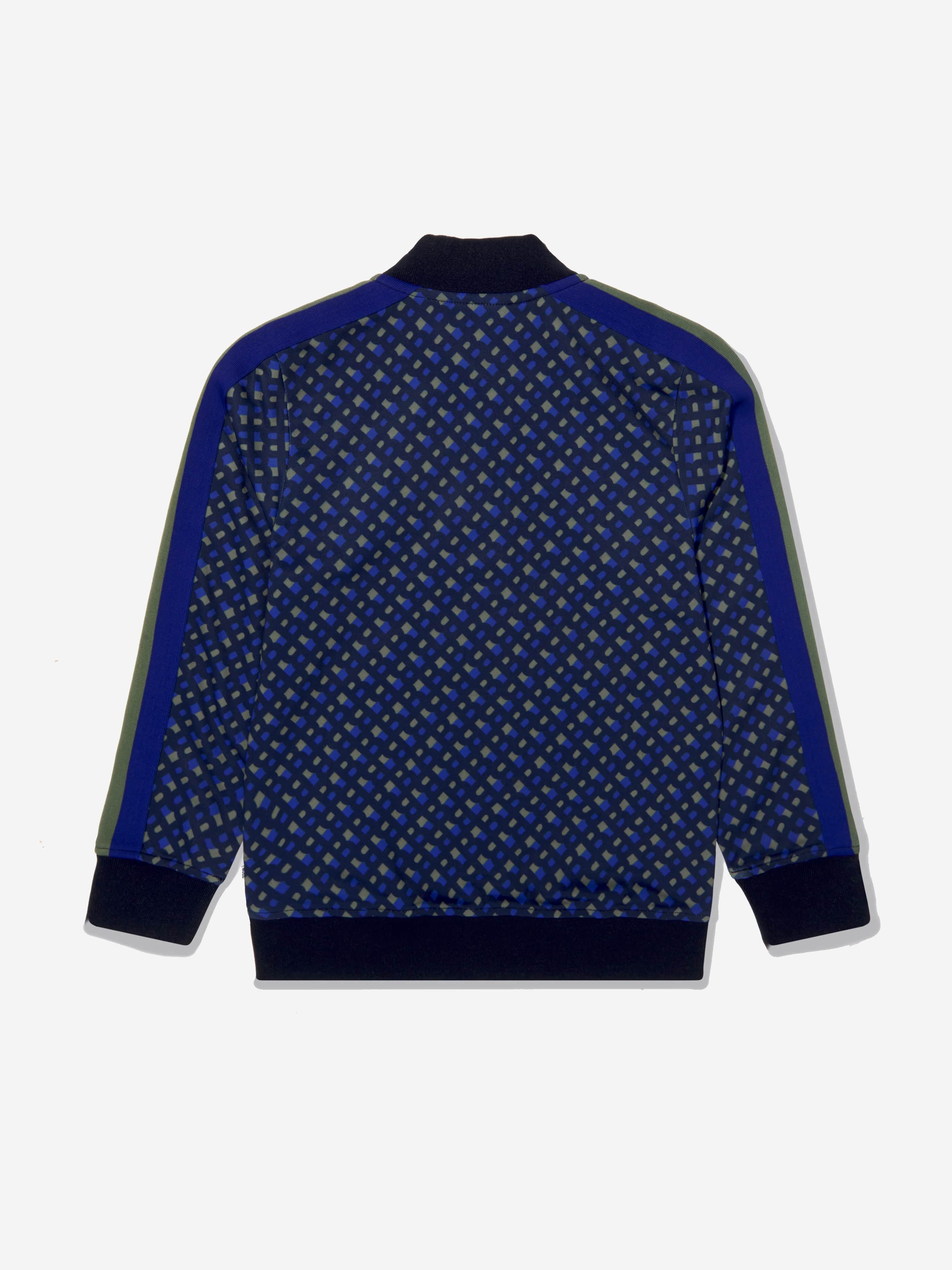 BOSS Boys Monogram Zip Up Sweatshirt In Navy