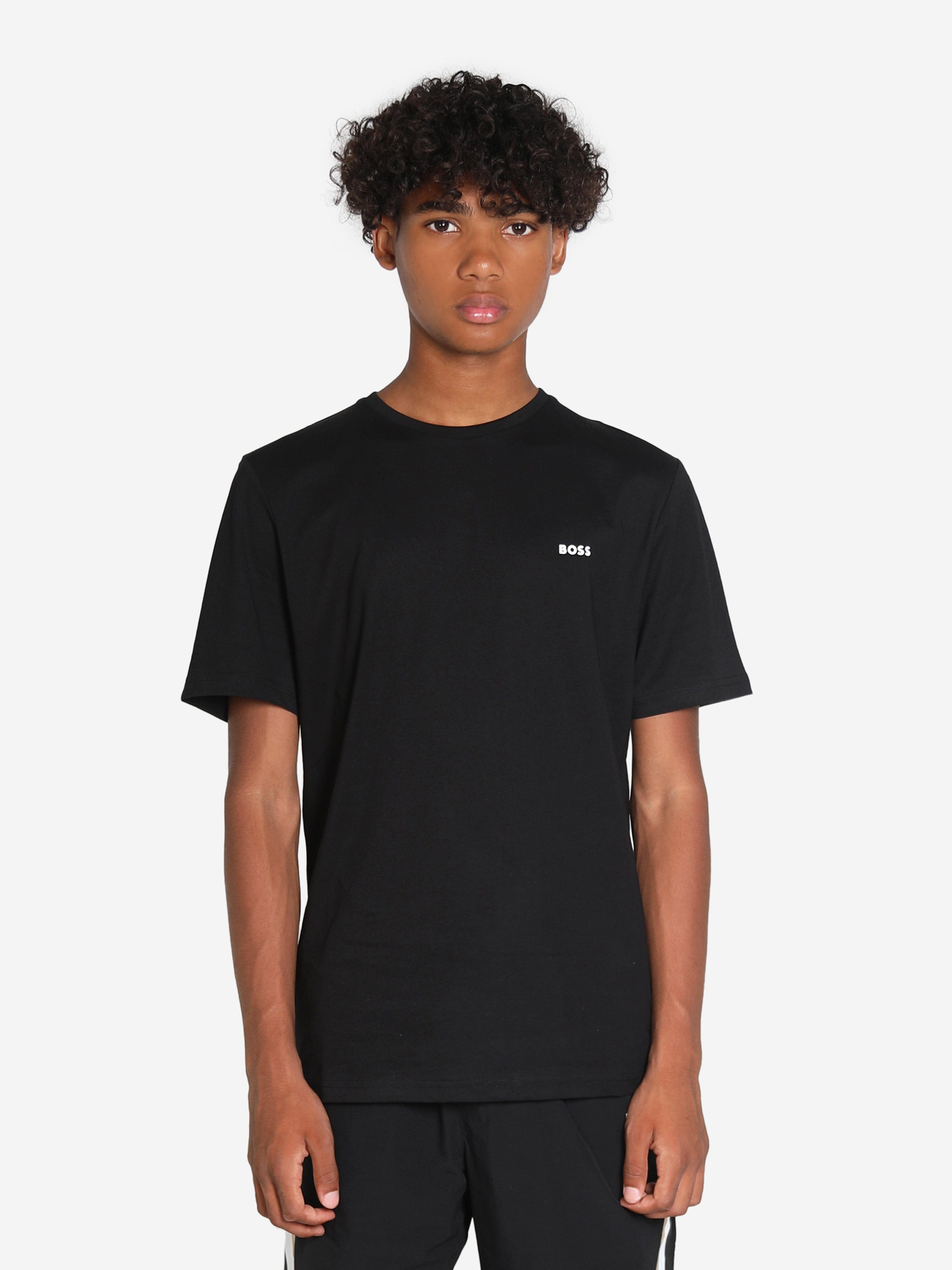 BOSS Boys Logo T-Shirt in Black