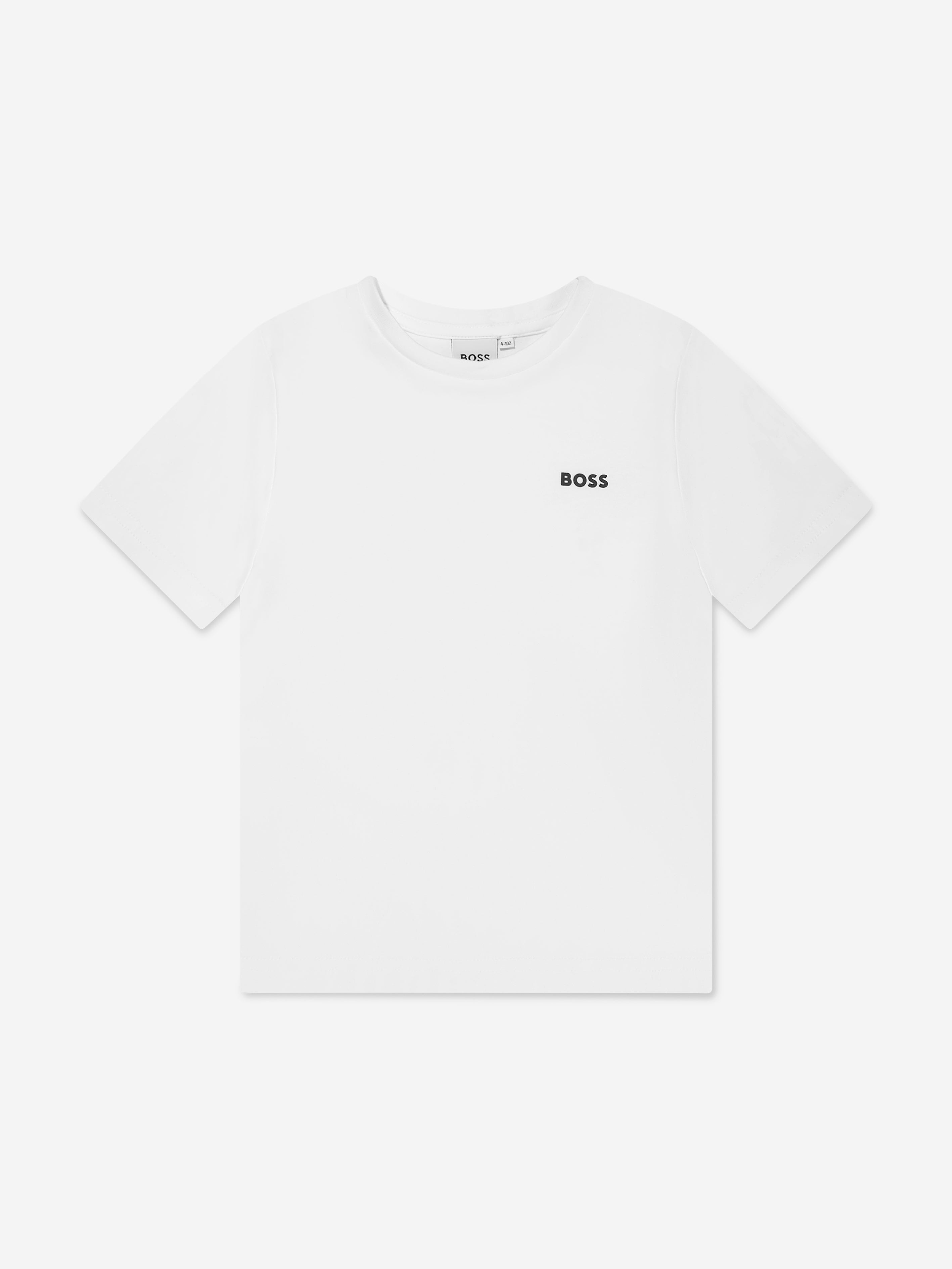 BOSS Boys Logo Print T-Shirt in White