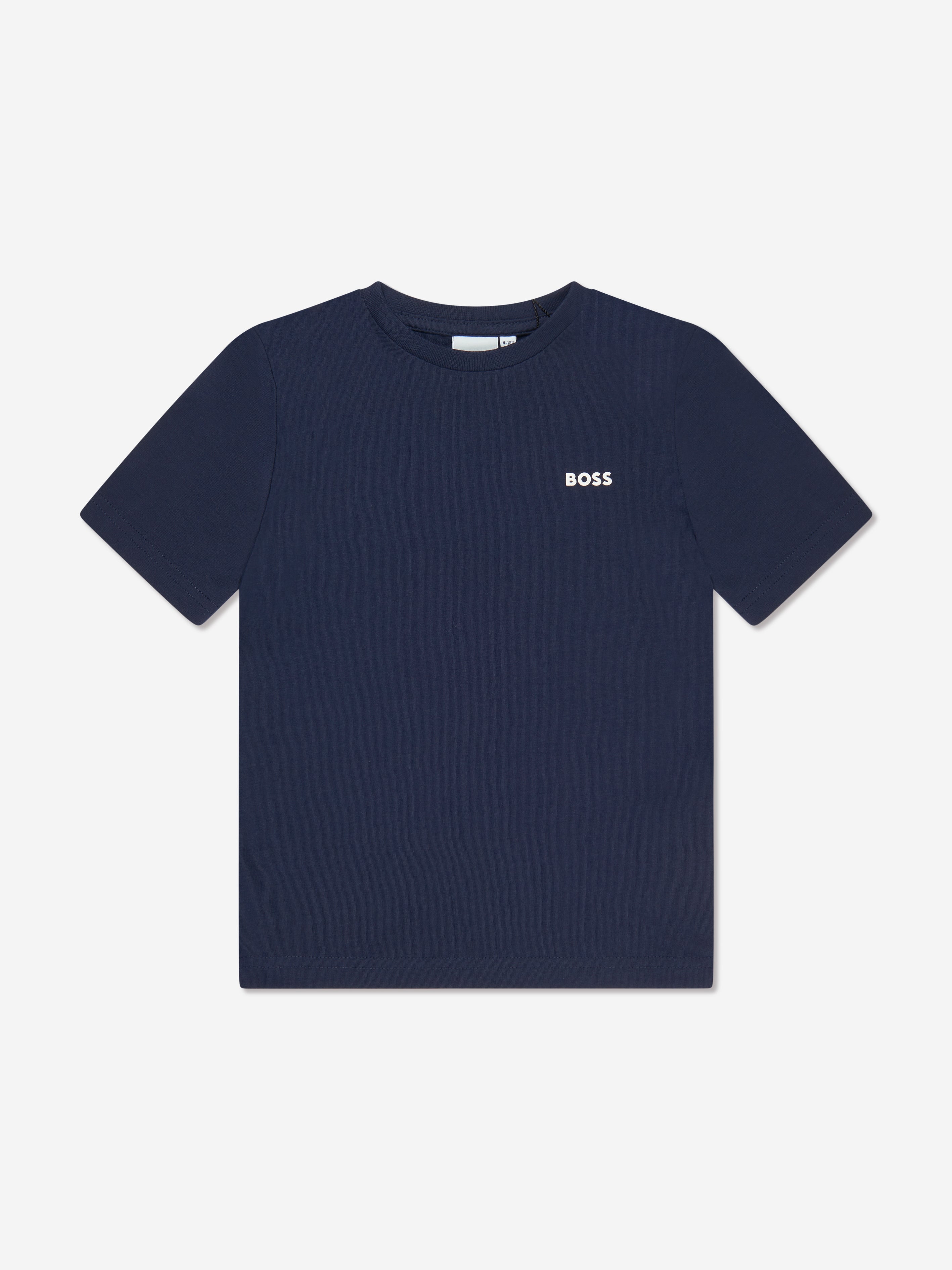 BOSS Boys Logo T-Shirt in Navy