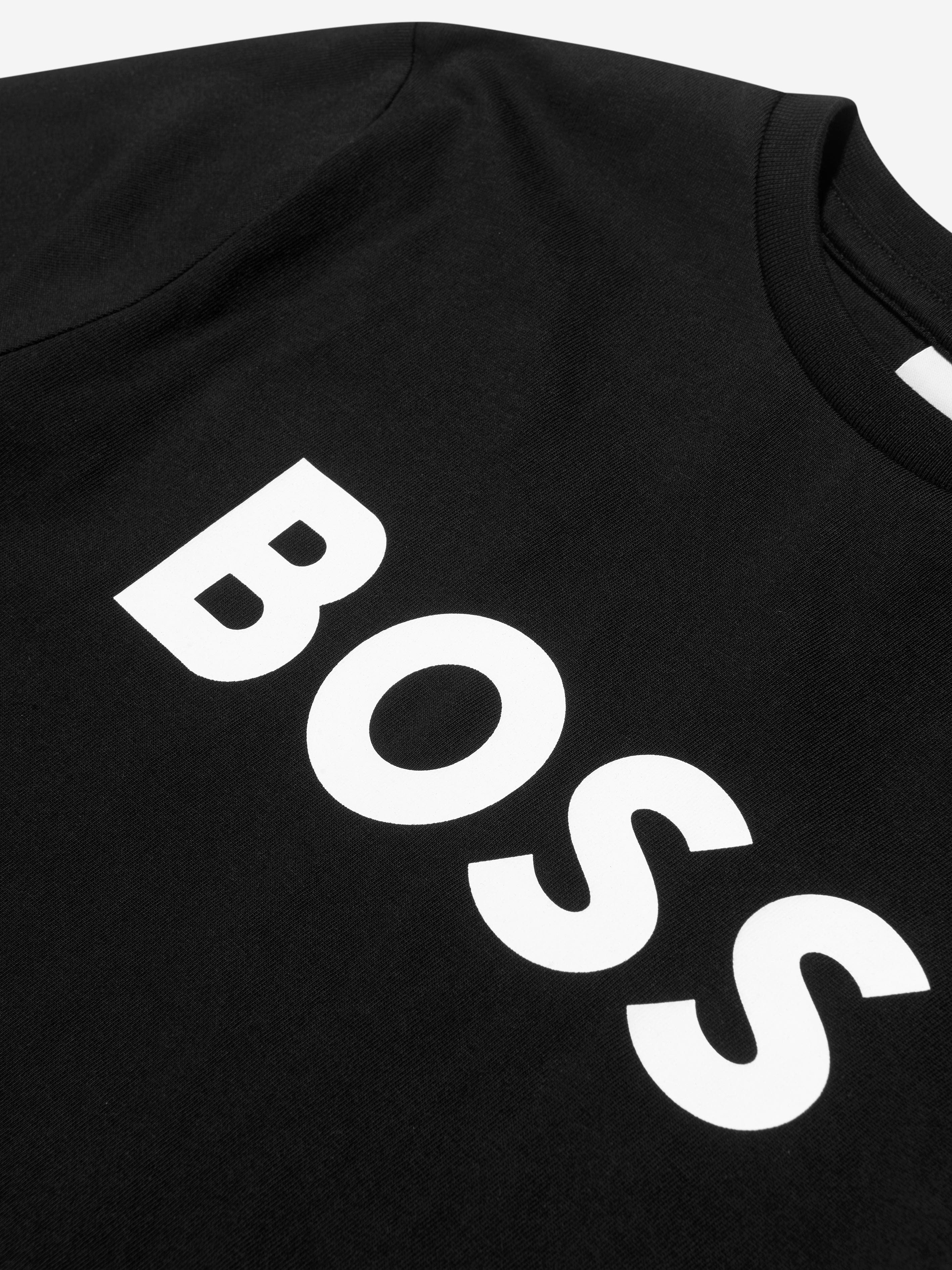 BOSS Boys Logo T-Shirt in Black