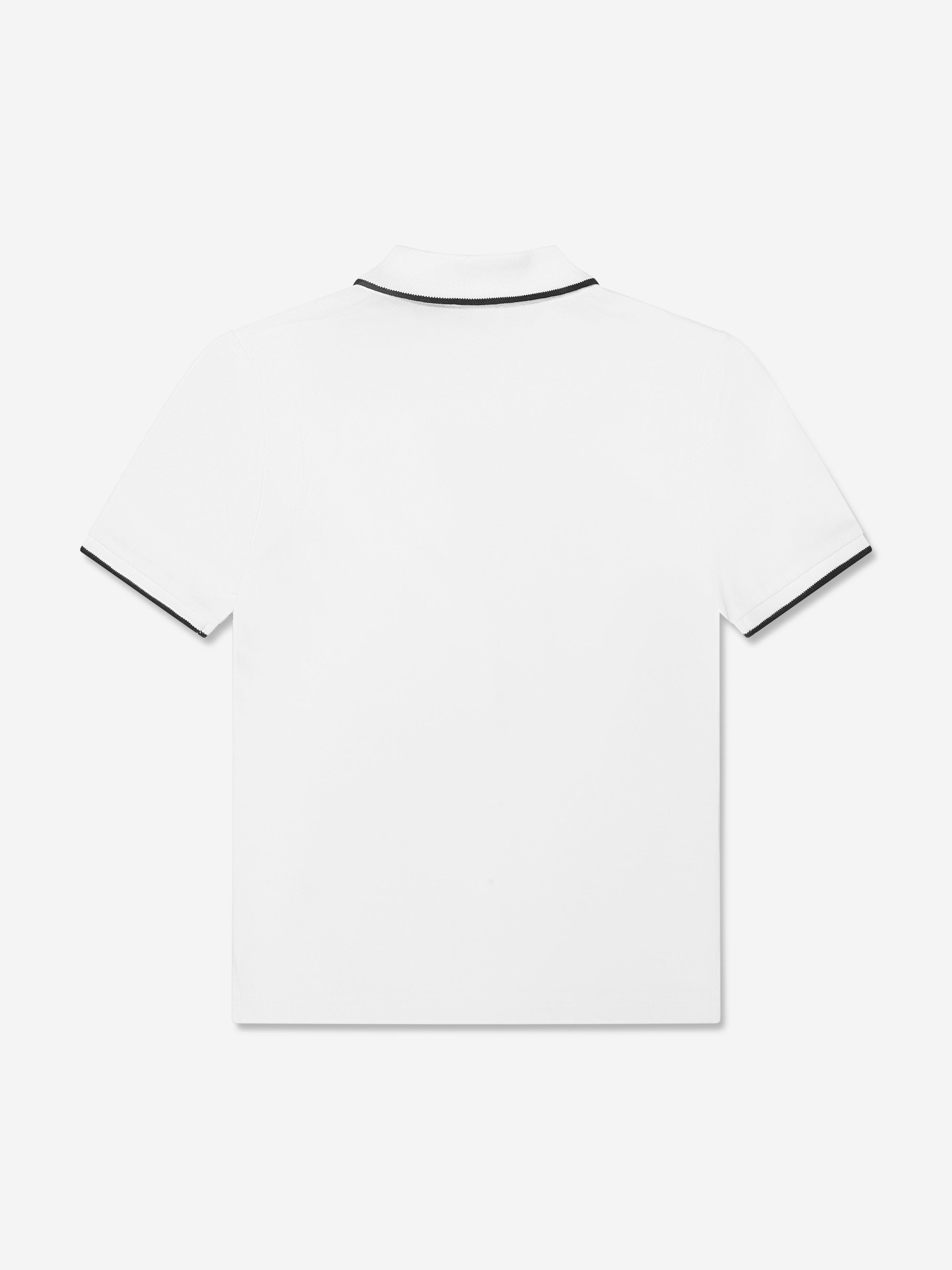 BOSS Boys Logo Polo Shirt in White