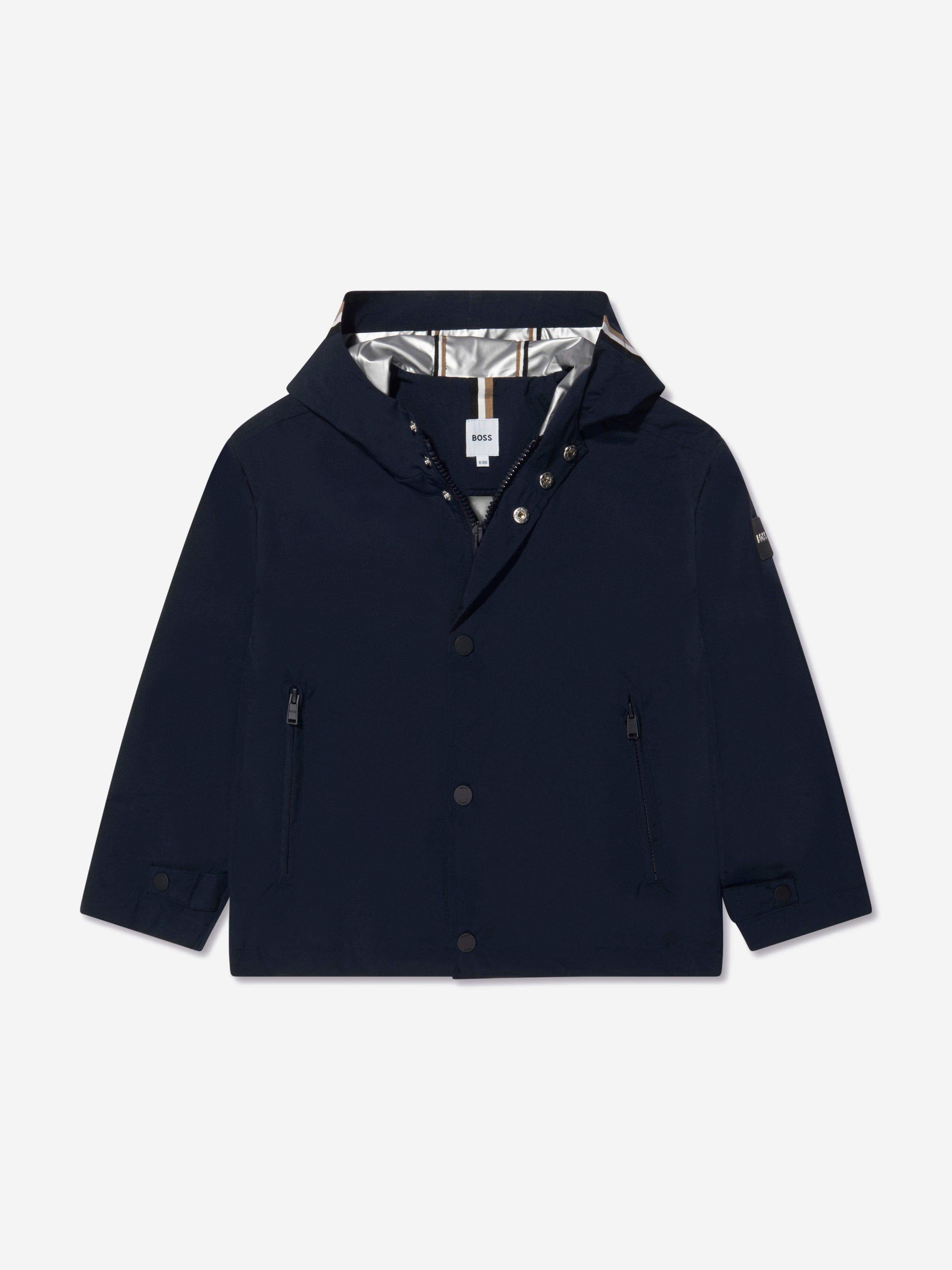 BOSS Boys Hooded Windbreaker in Navy