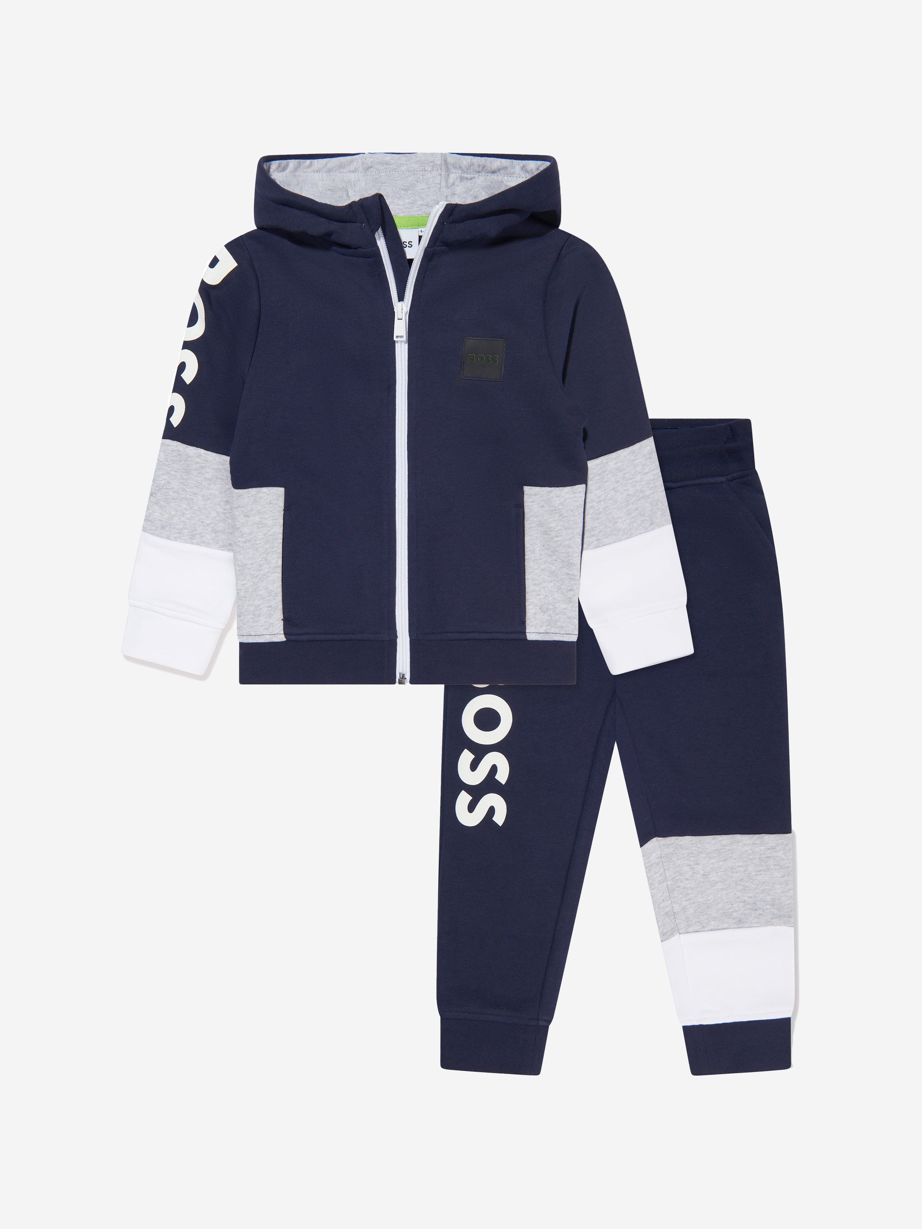 BOSS Boys Logo Print Tracksuit in Black