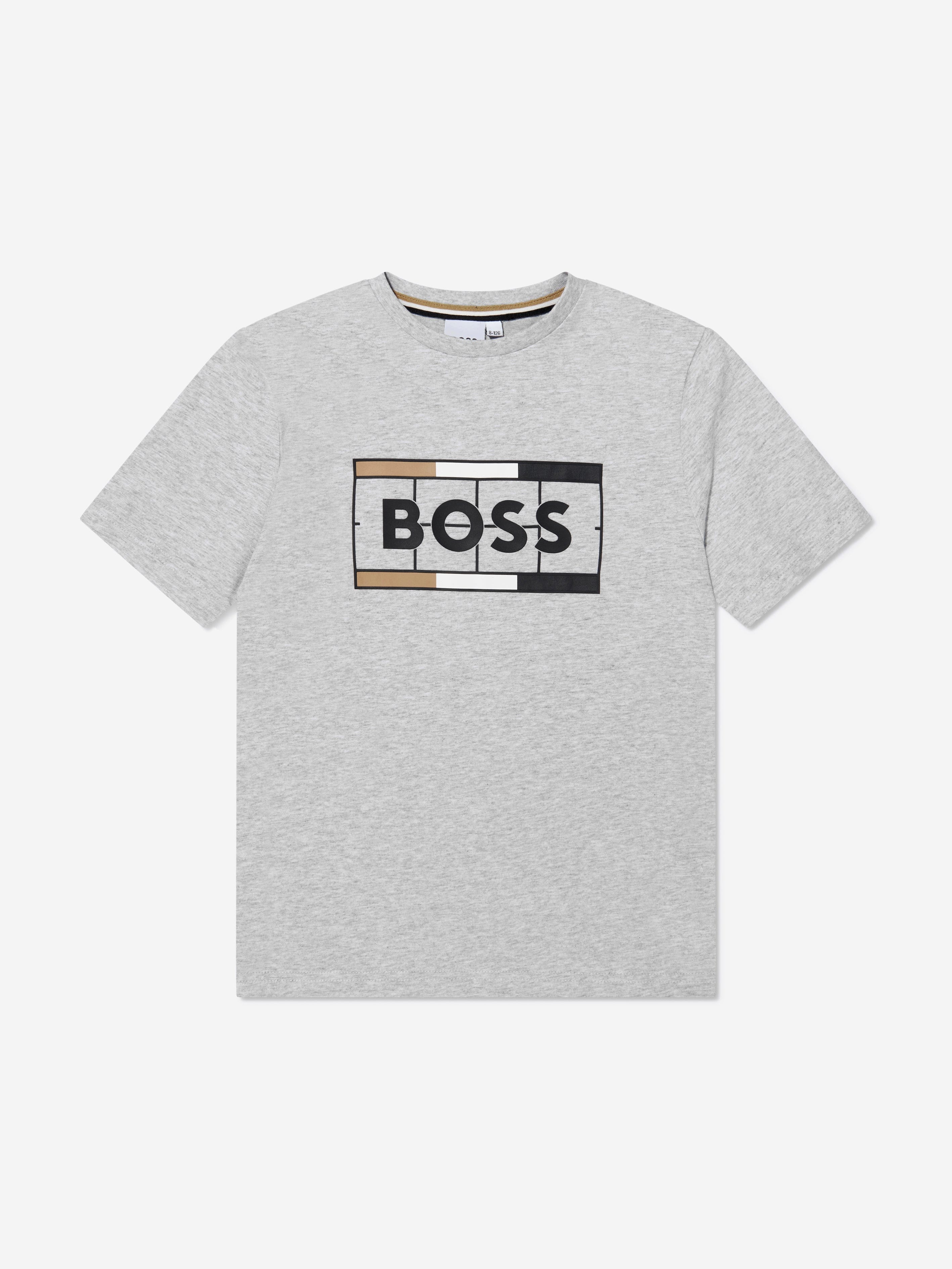 BOSS Boys T-Shirt And Shorts Set in Grey