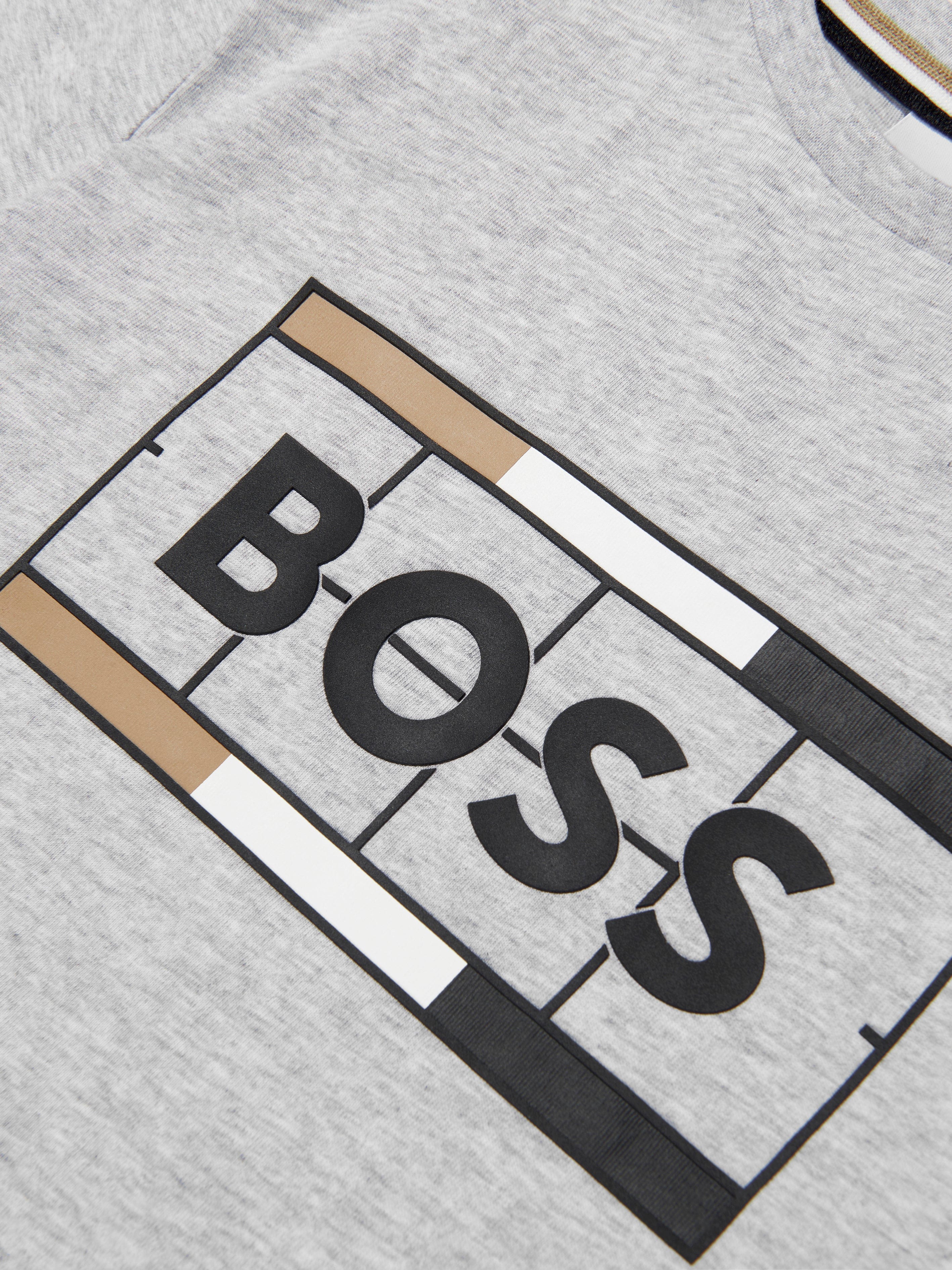 BOSS Boys T-Shirt And Shorts Set in Grey