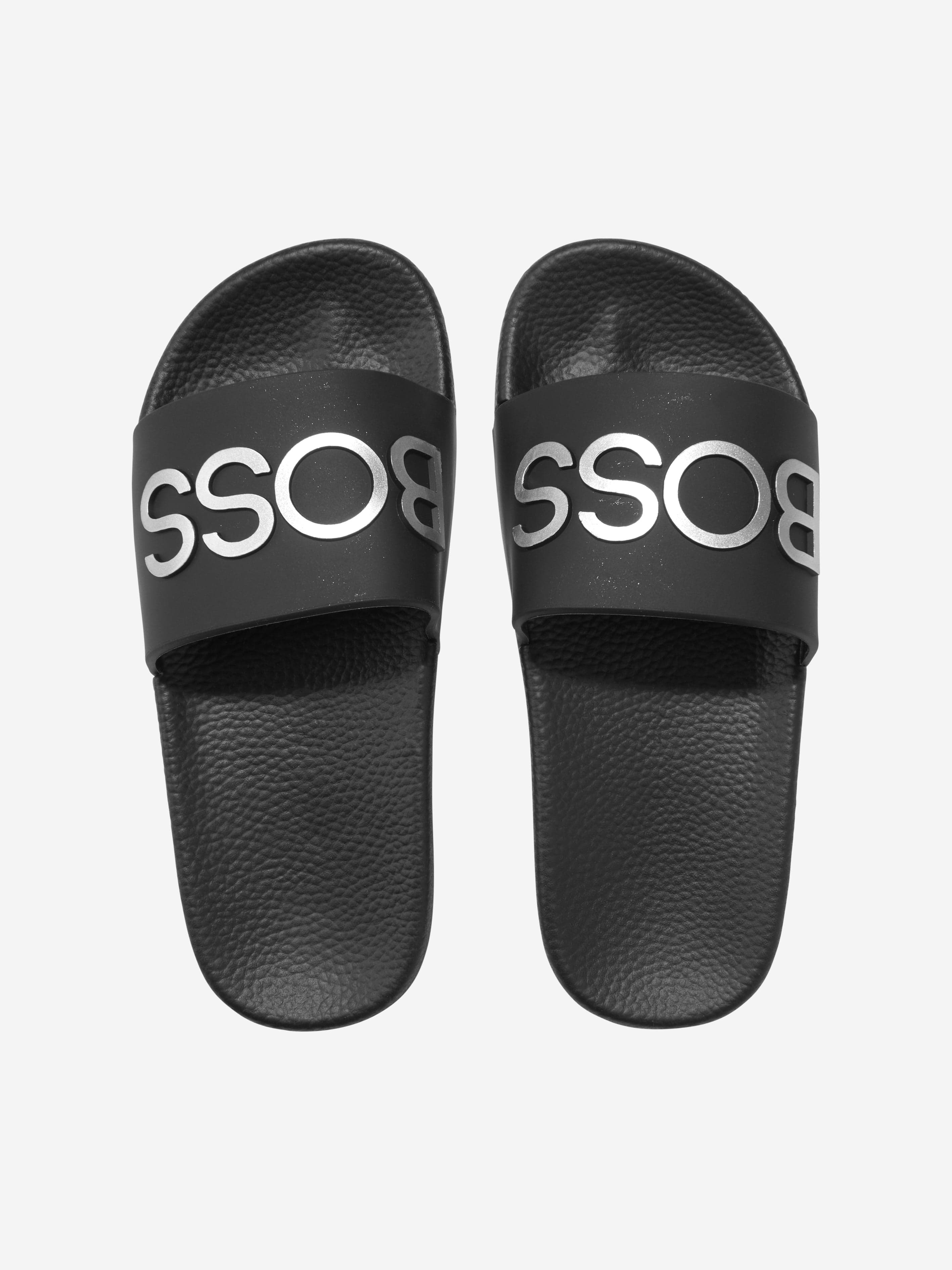 BOSS Boys Logo Sliders in Black