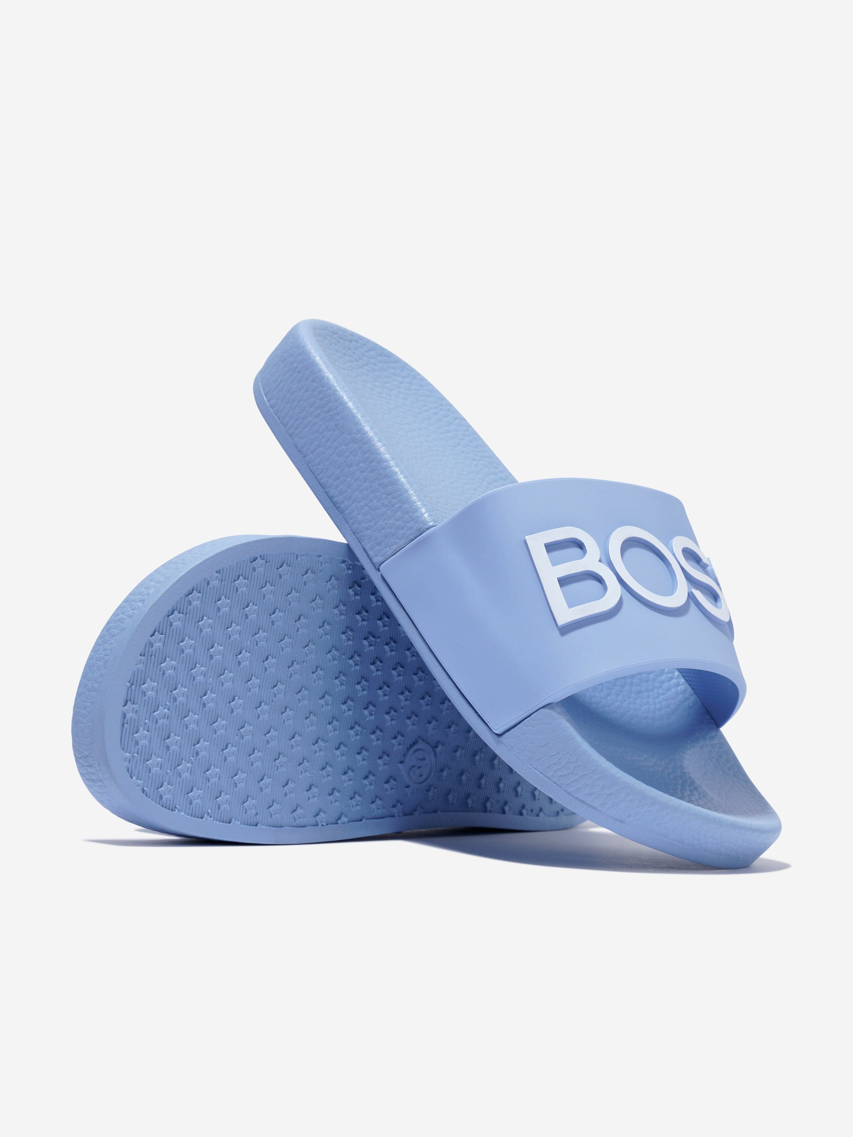 BOSS Boys Logo Sliders in Blue