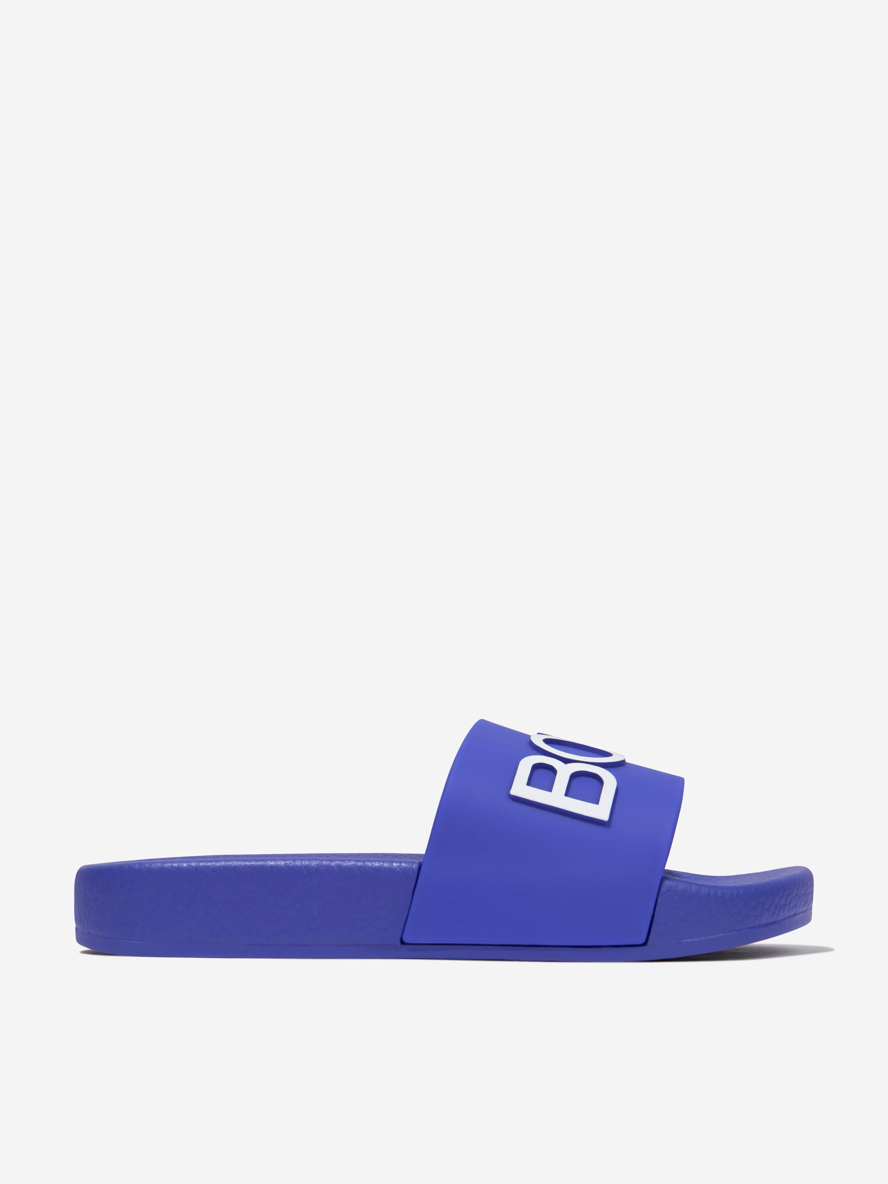 BOSS Boys Logo Sliders in Blue