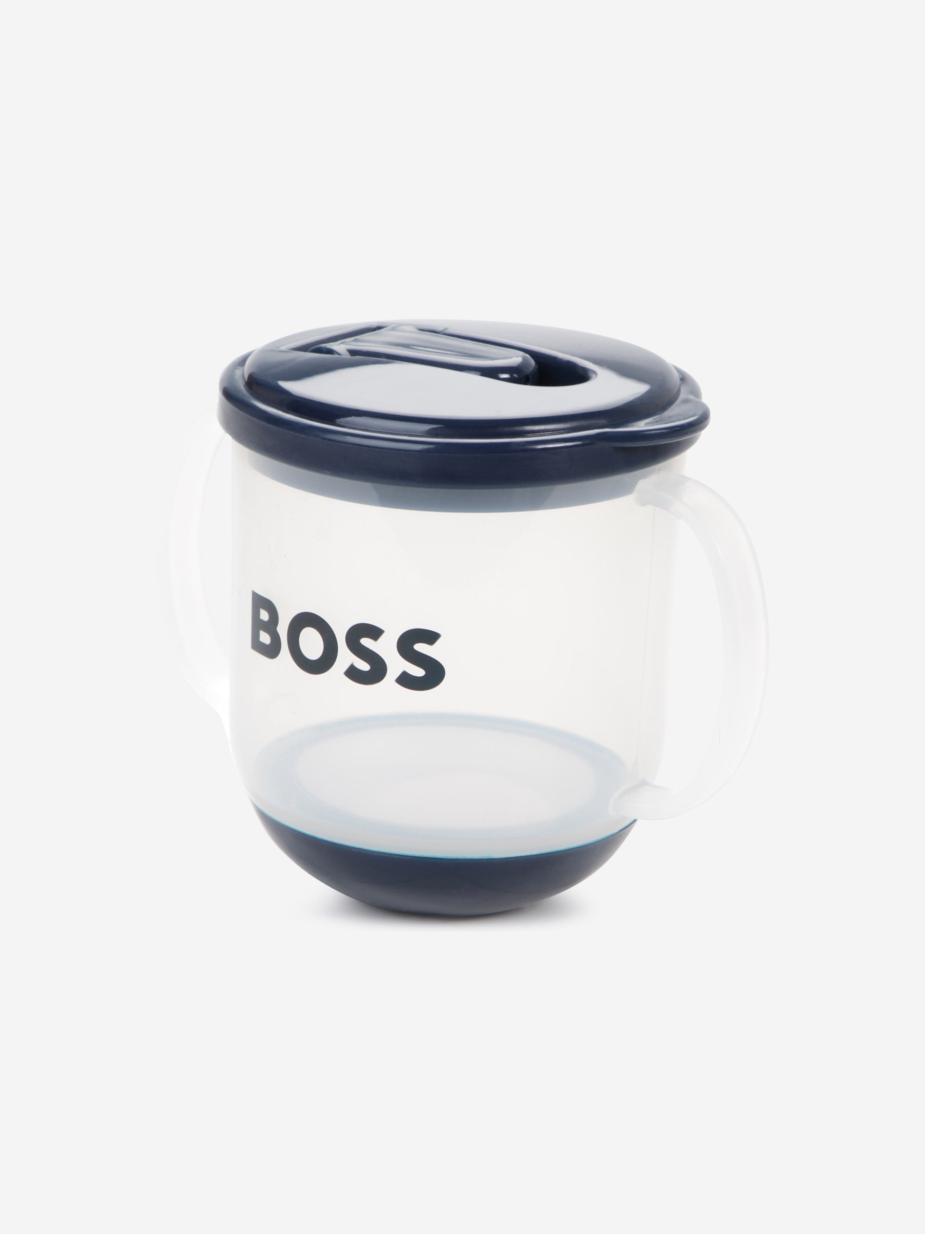 BOSS Baby Logo Print Sippy Cup in Navy