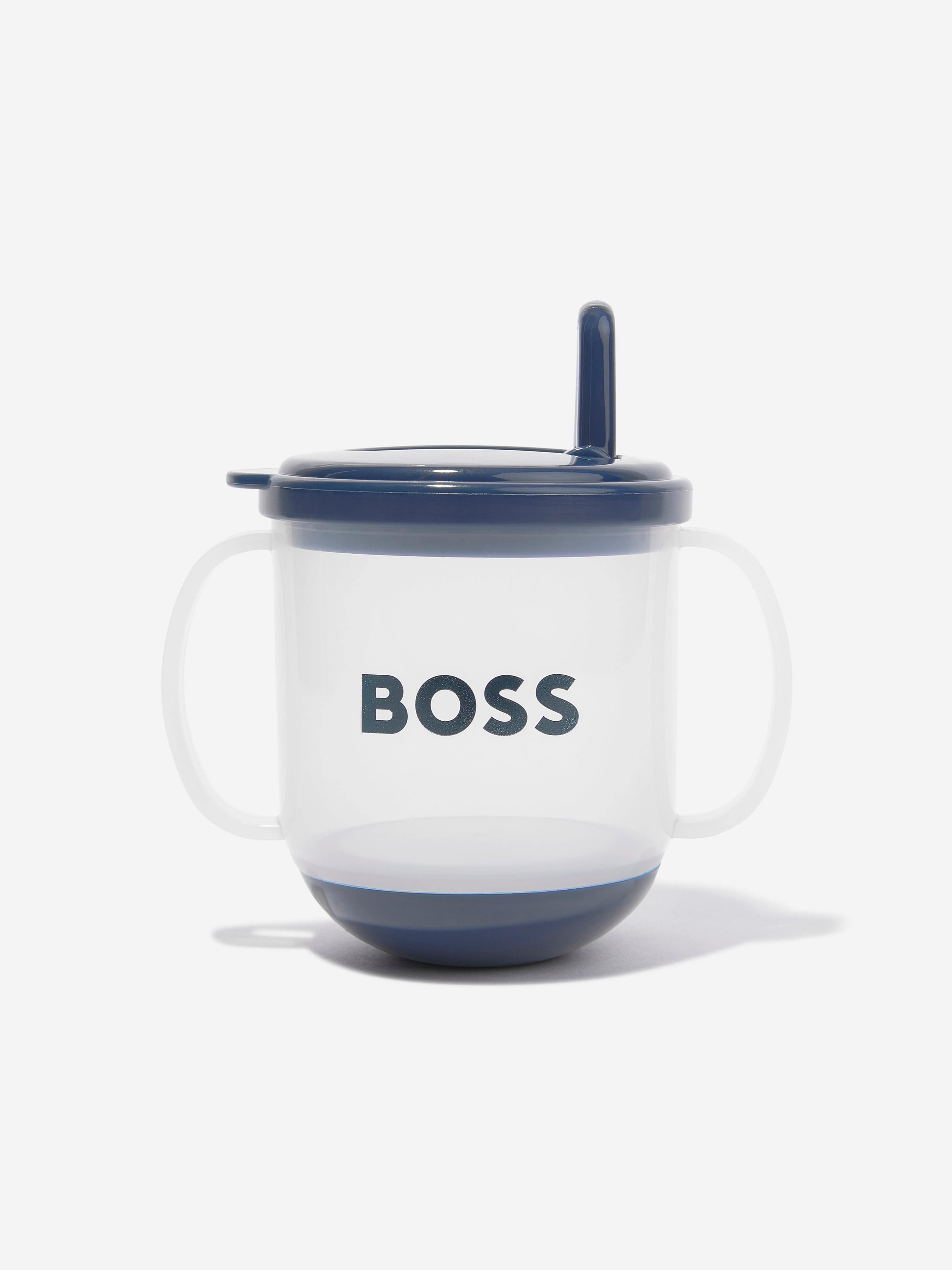 BOSS Baby Logo Print Sippy Cup in Navy