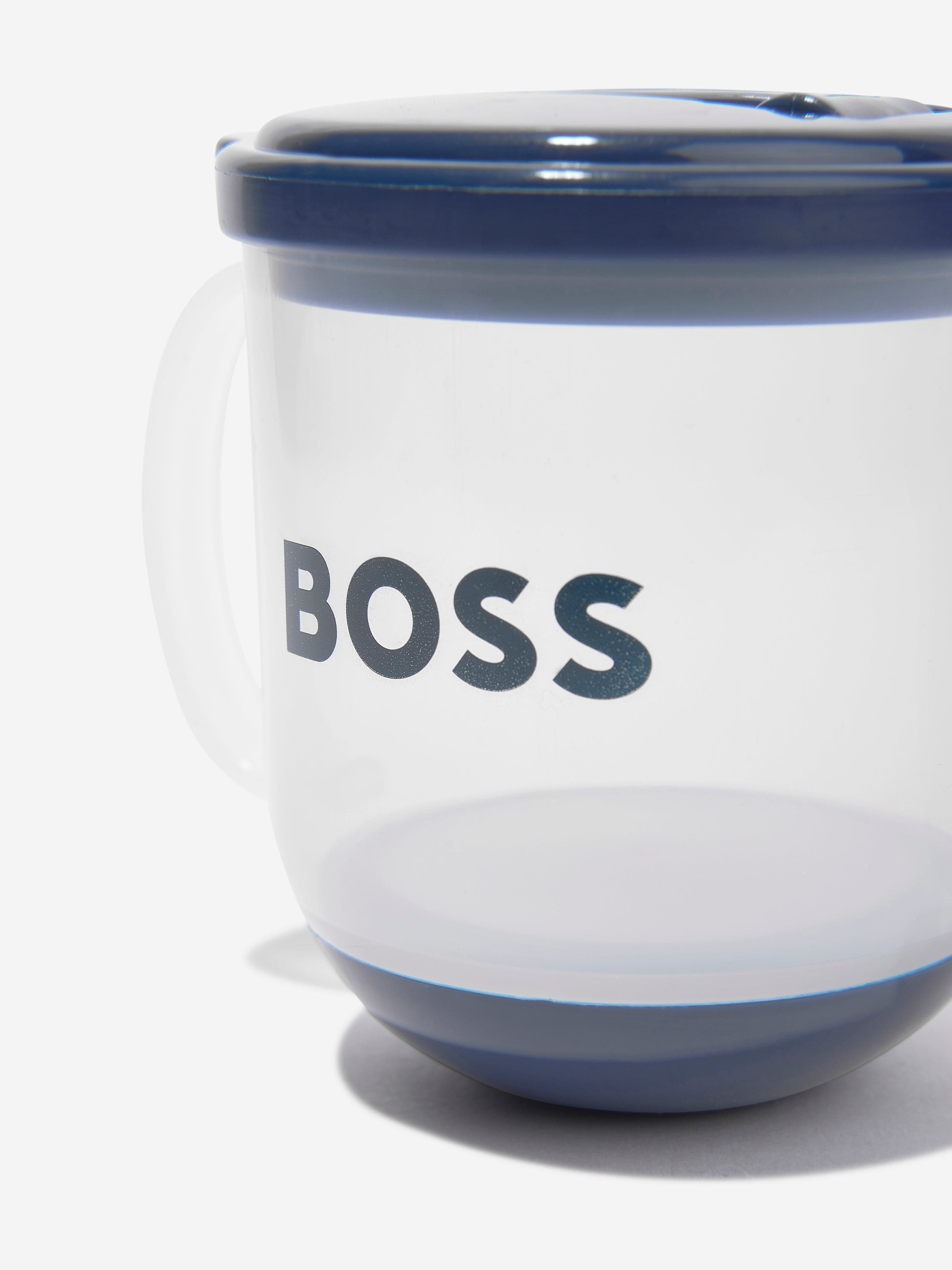 BOSS Baby Logo Print Sippy Cup in Navy