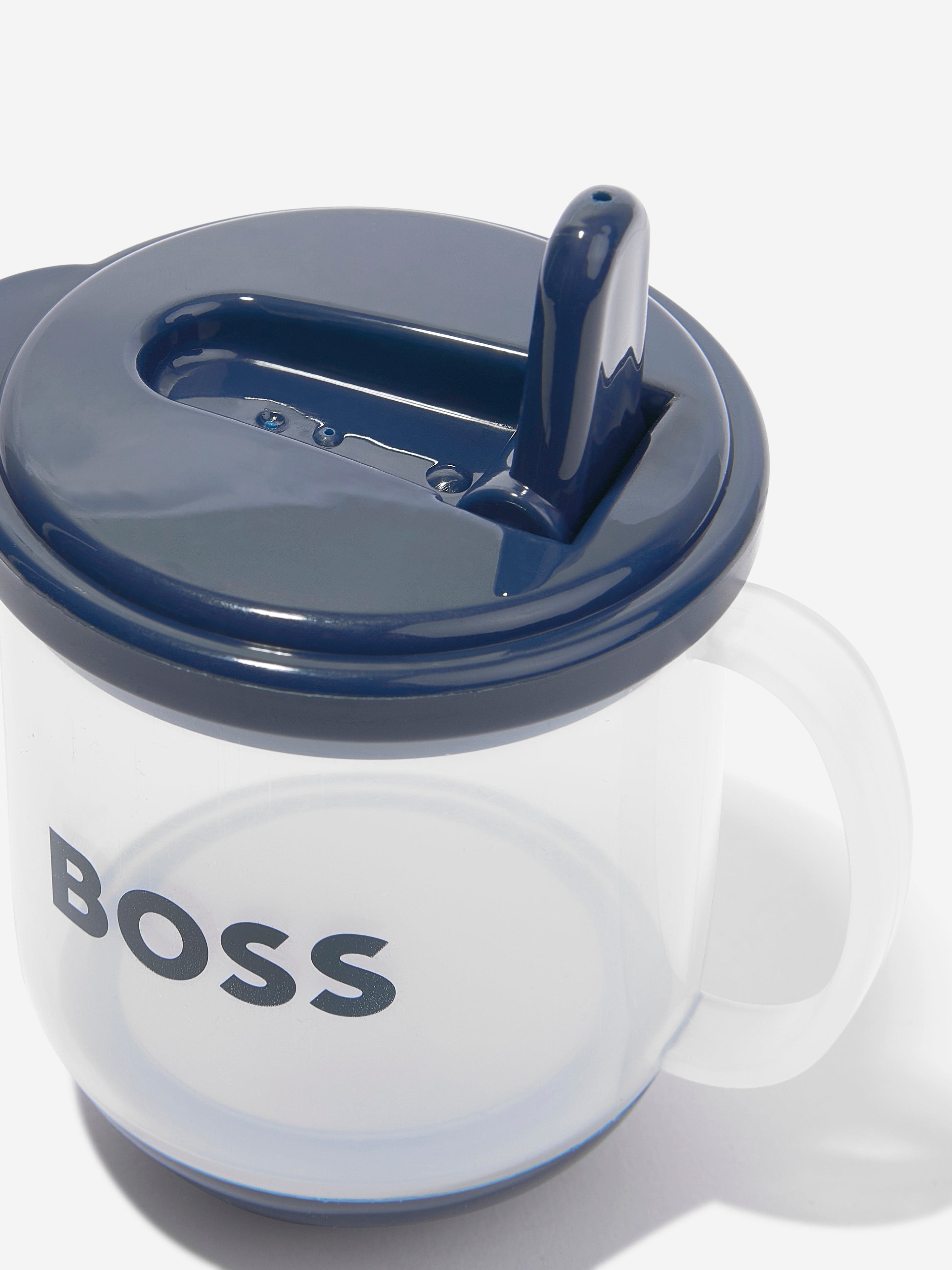 BOSS Baby Logo Print Sippy Cup in Navy