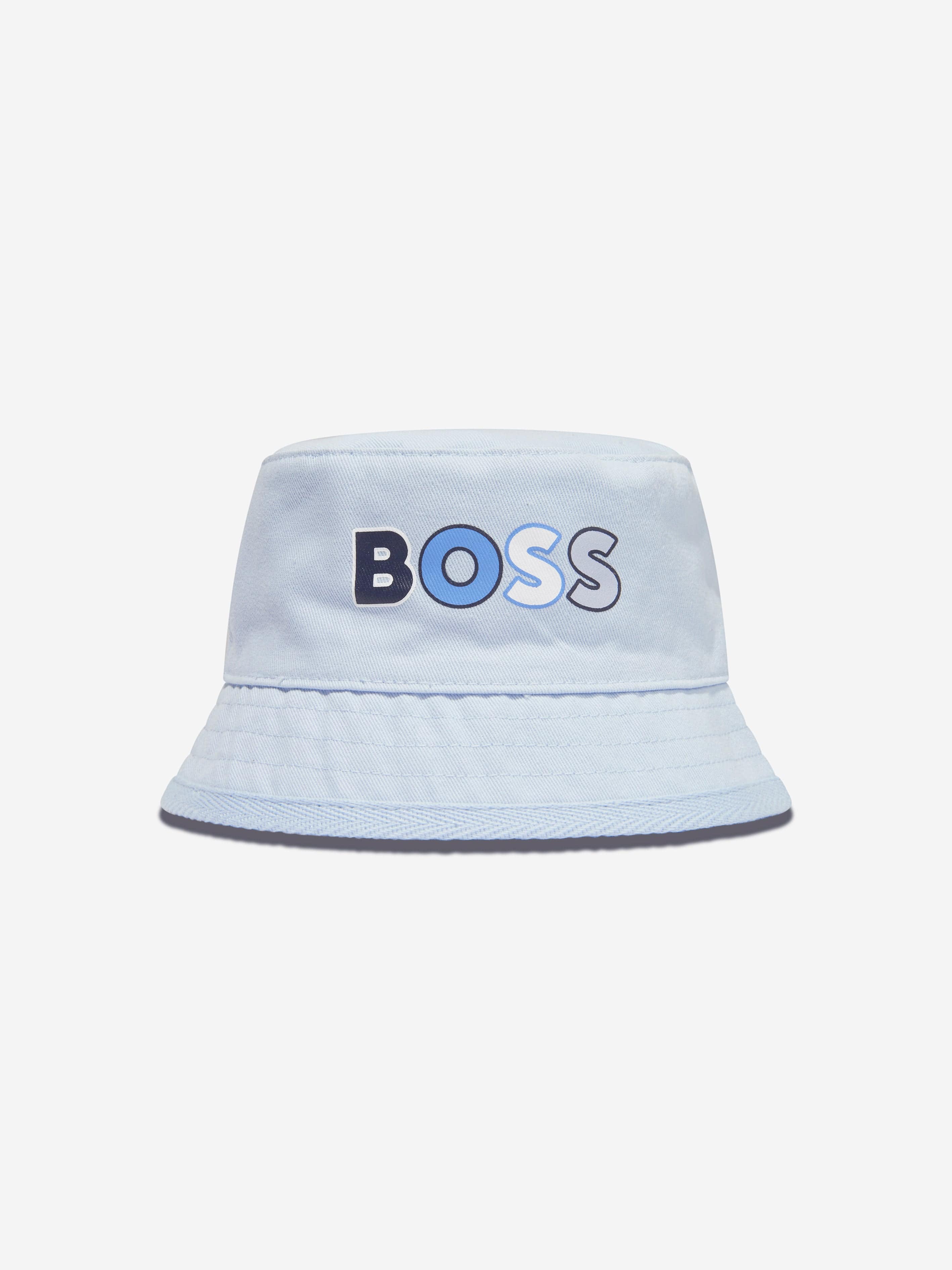 BOSS Baby Boys Logo Bucket Hat in Blue