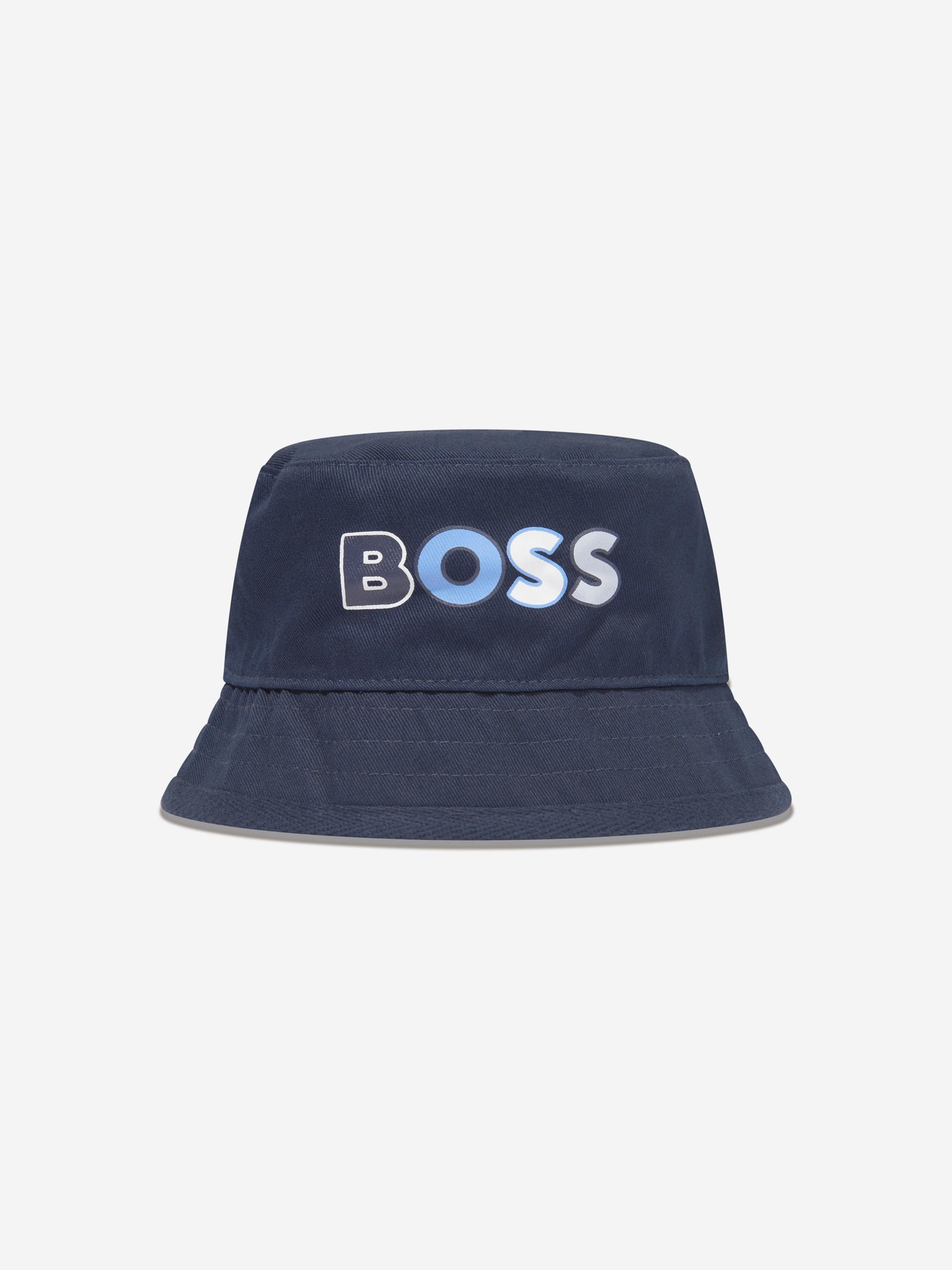 BOSS Baby Boys Logo Bucket Hat in Navy