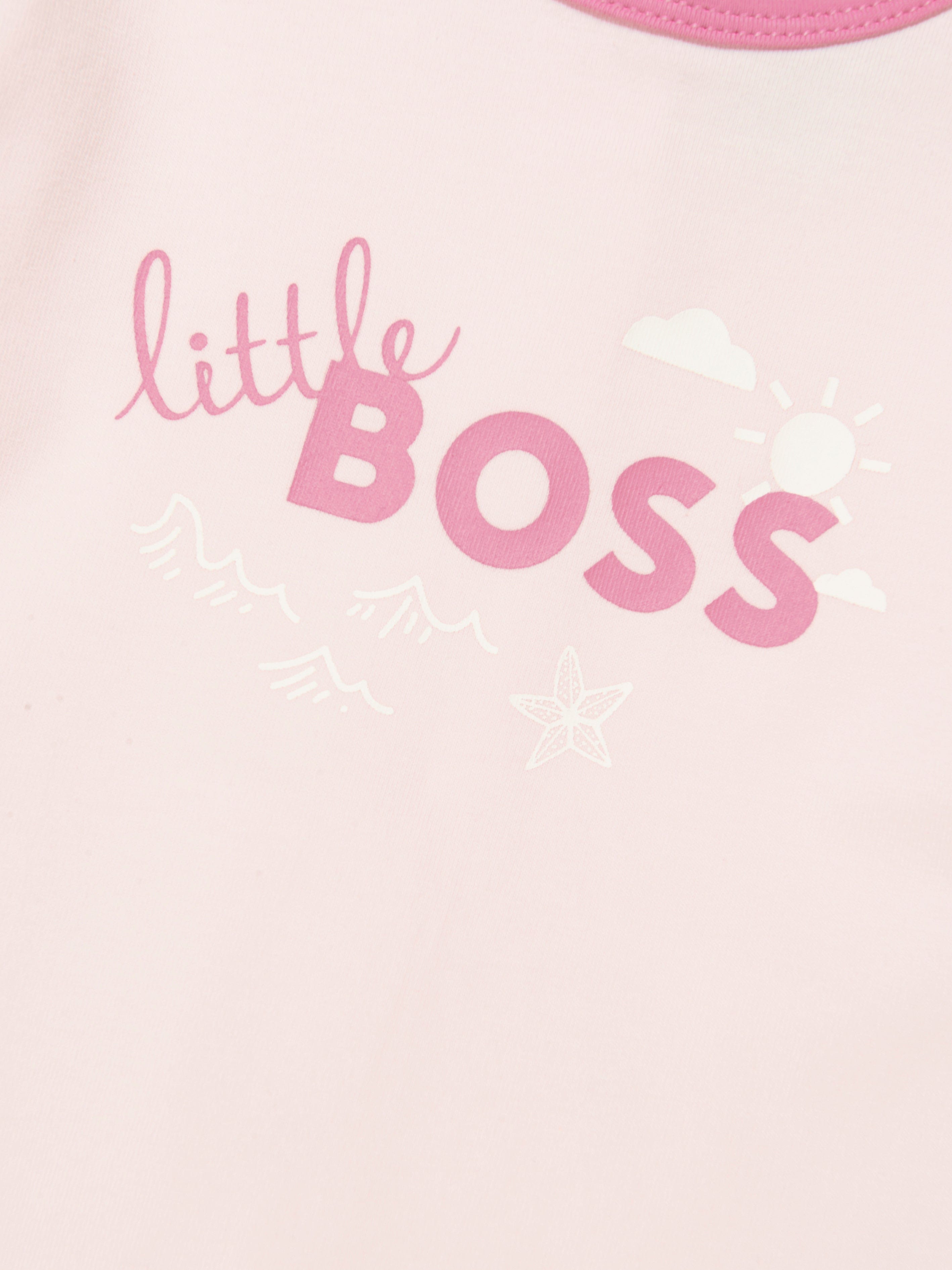 BOSS Baby Girls Logo Romper in Pink