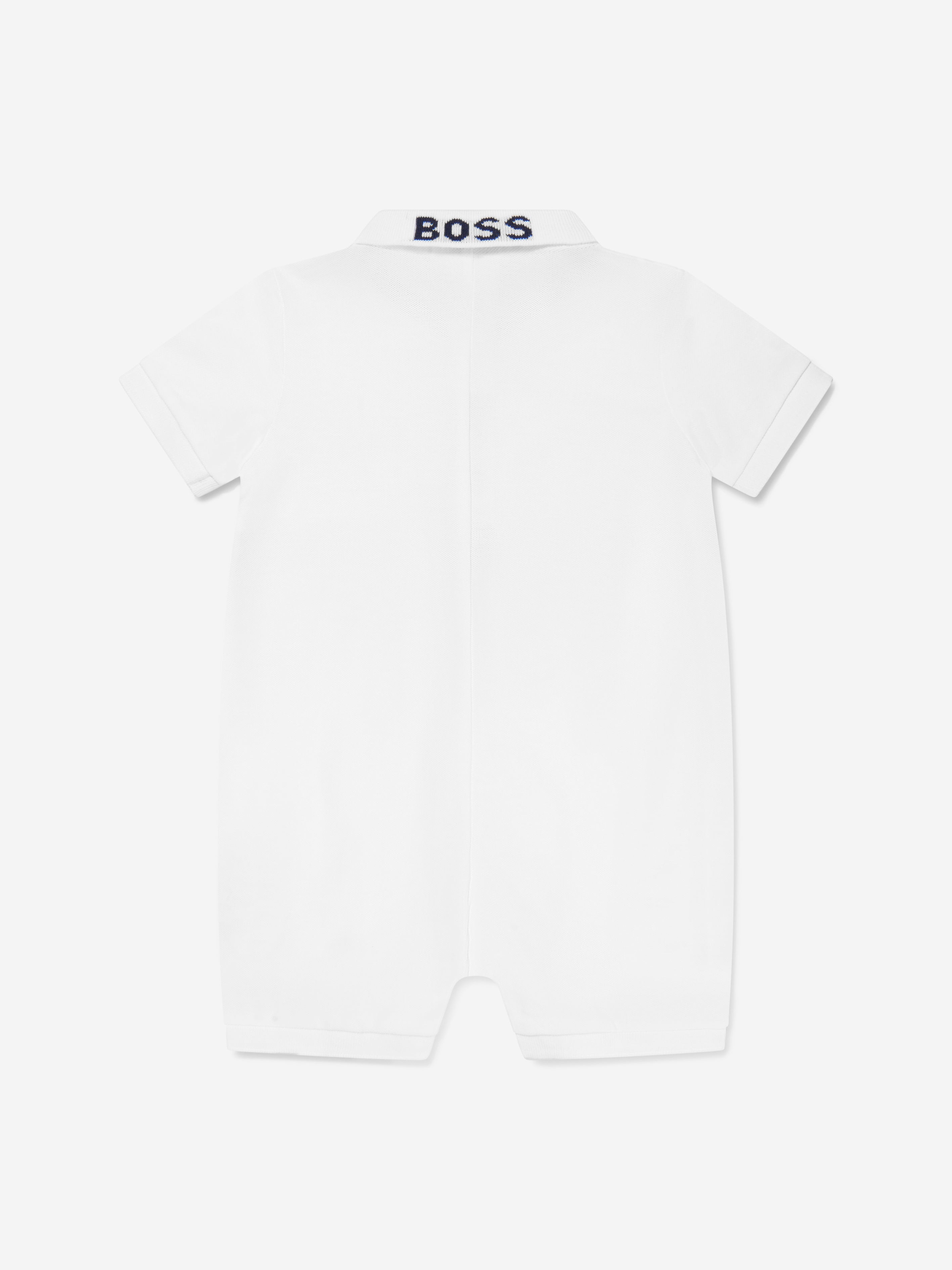 BOSS Baby Boys Polo Romper in White