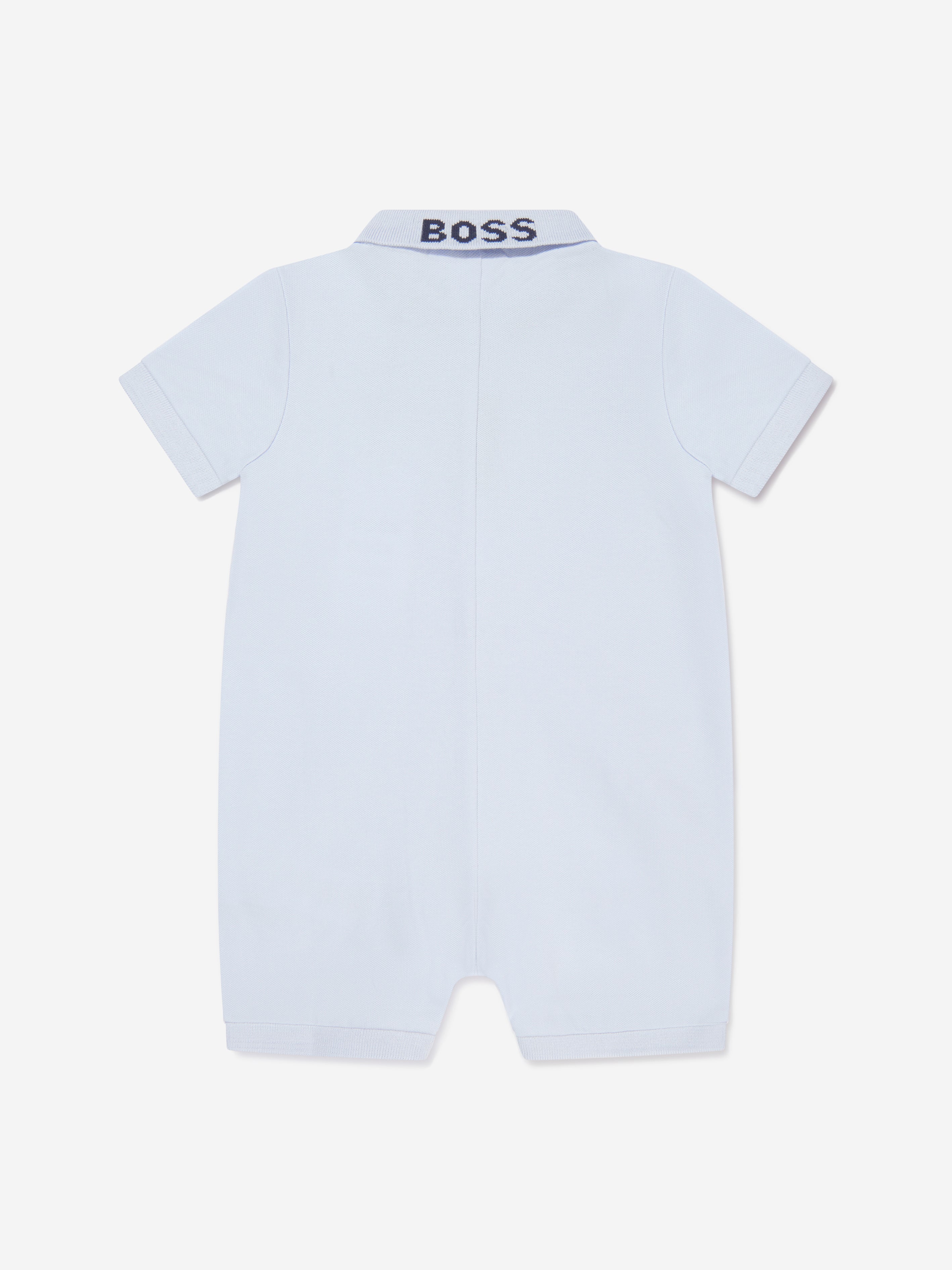 BOSS Baby Boys Polo Romper in Blue