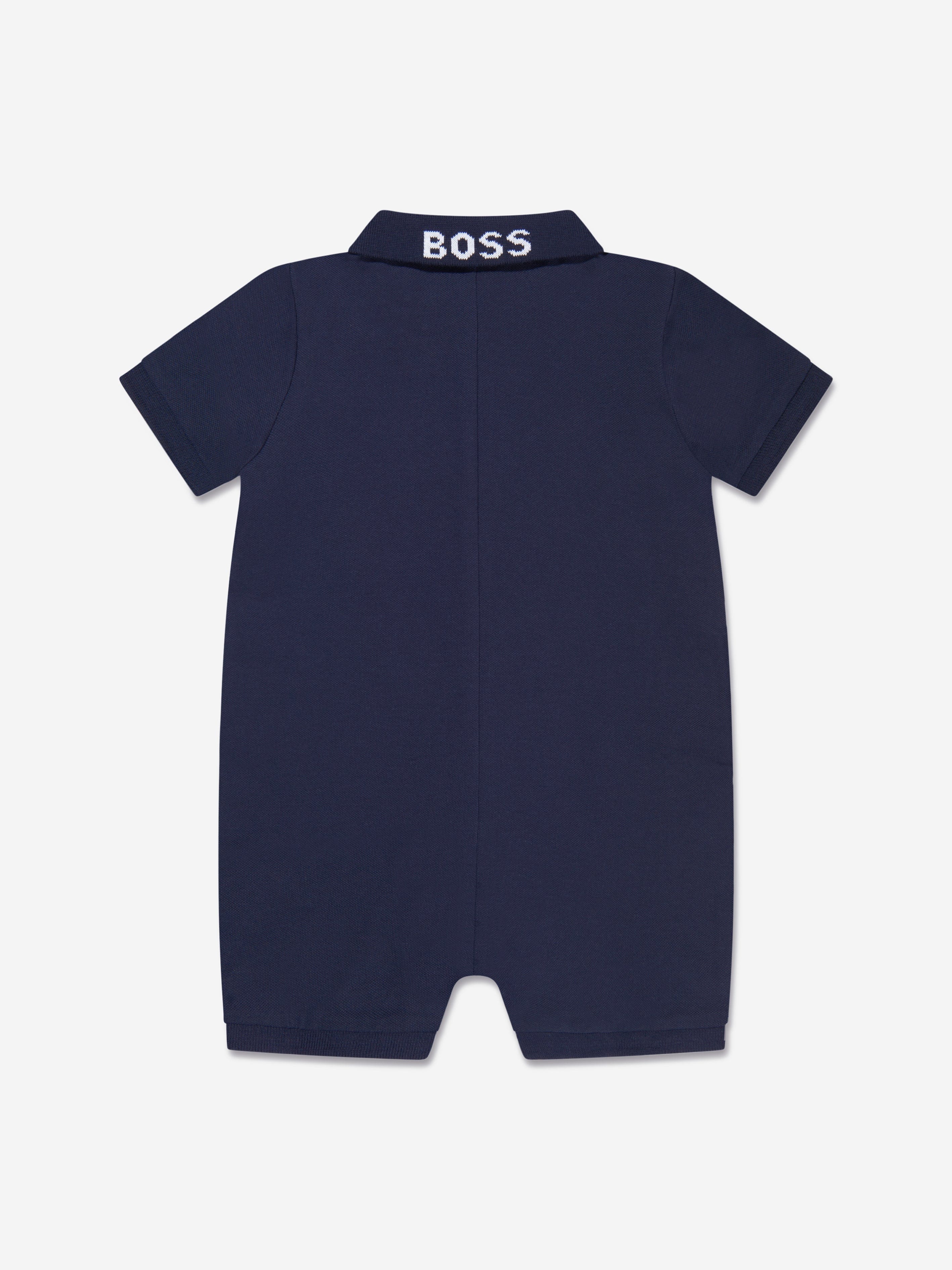 BOSS Baby Boys Polo Romper in Navy