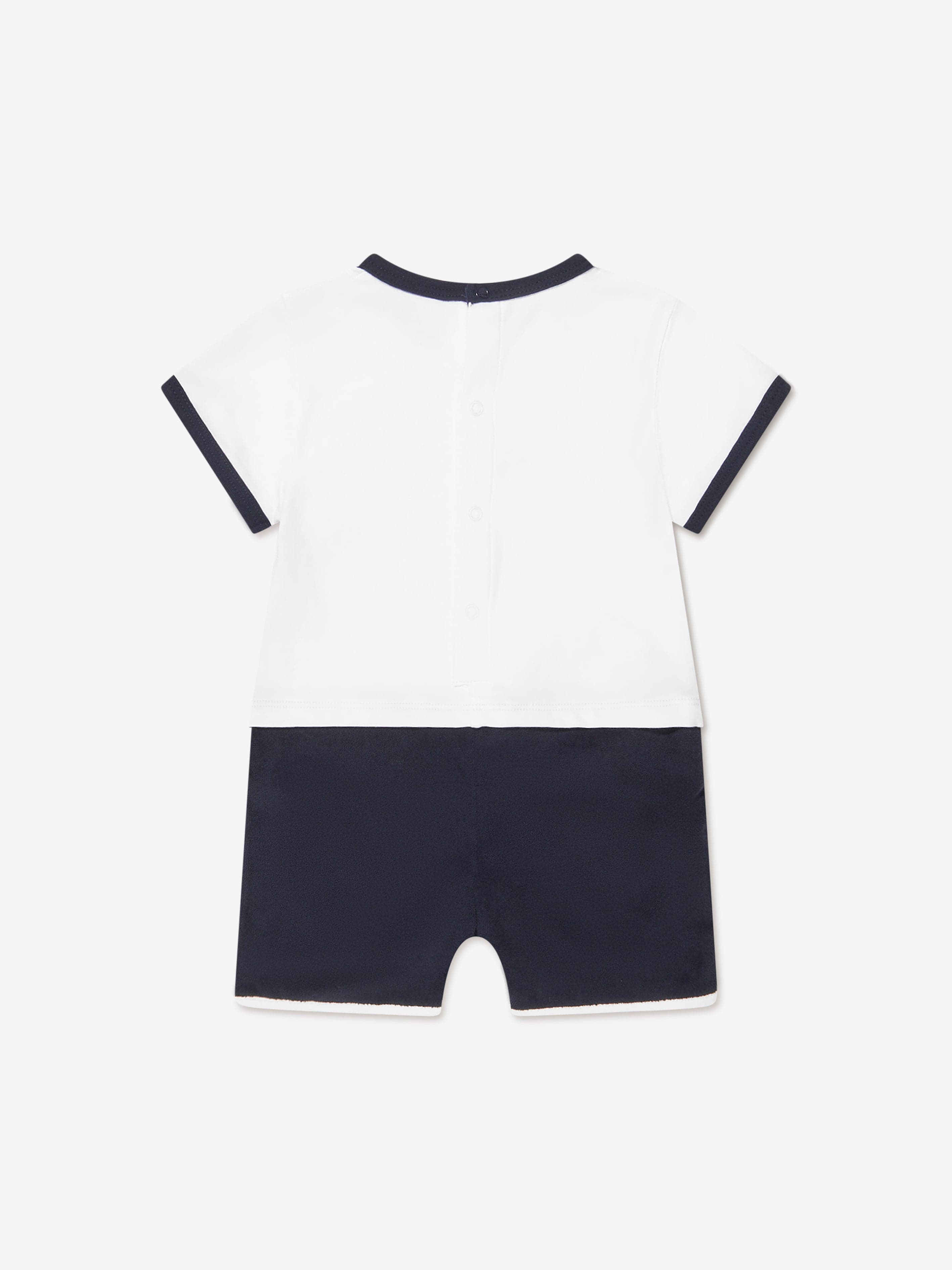 BOSS Baby Boys Organic Cotton Romper in Navy