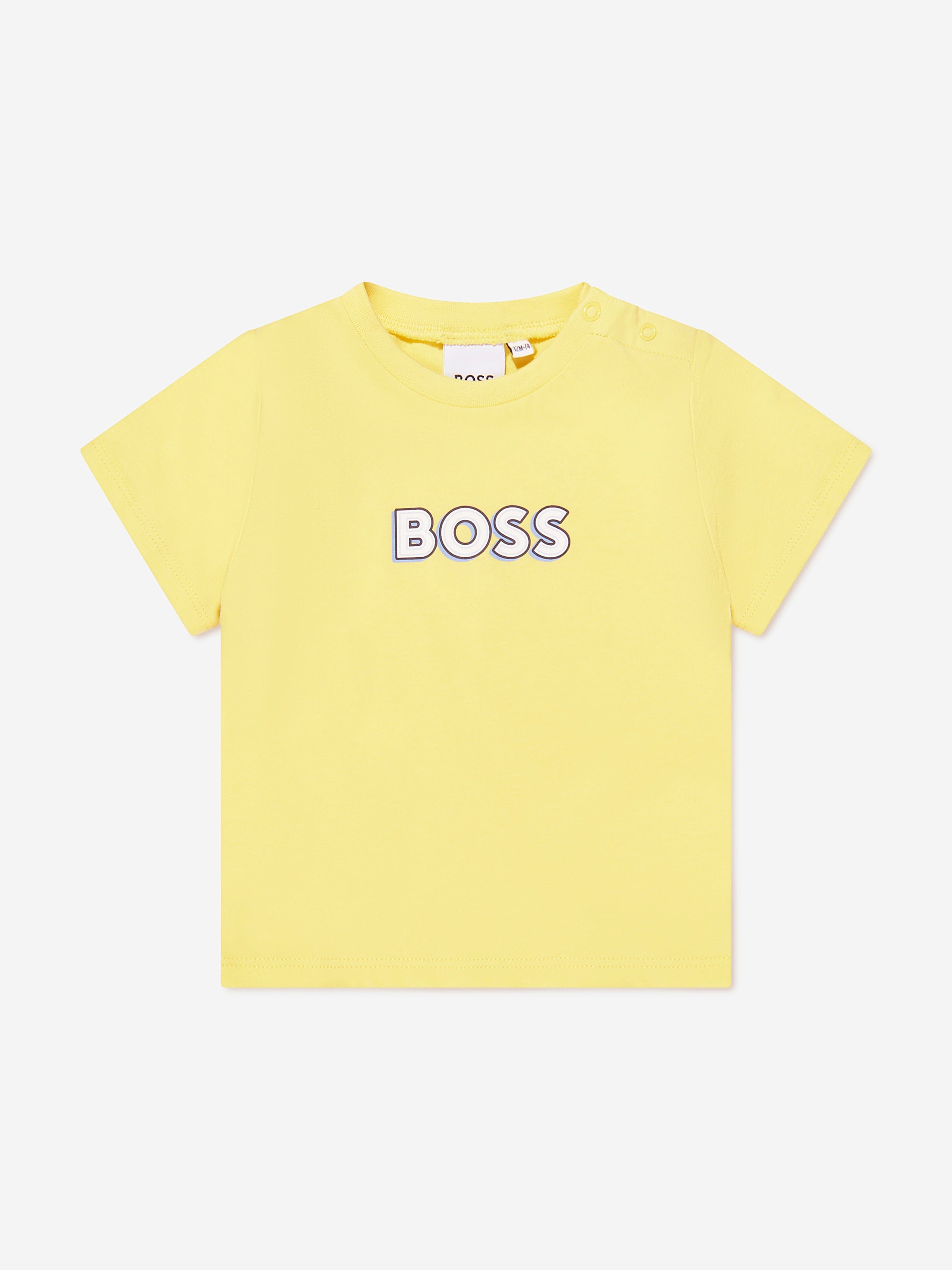 BOSS Baby Boys Organic Cotton Logo T-Shirt in Yellow