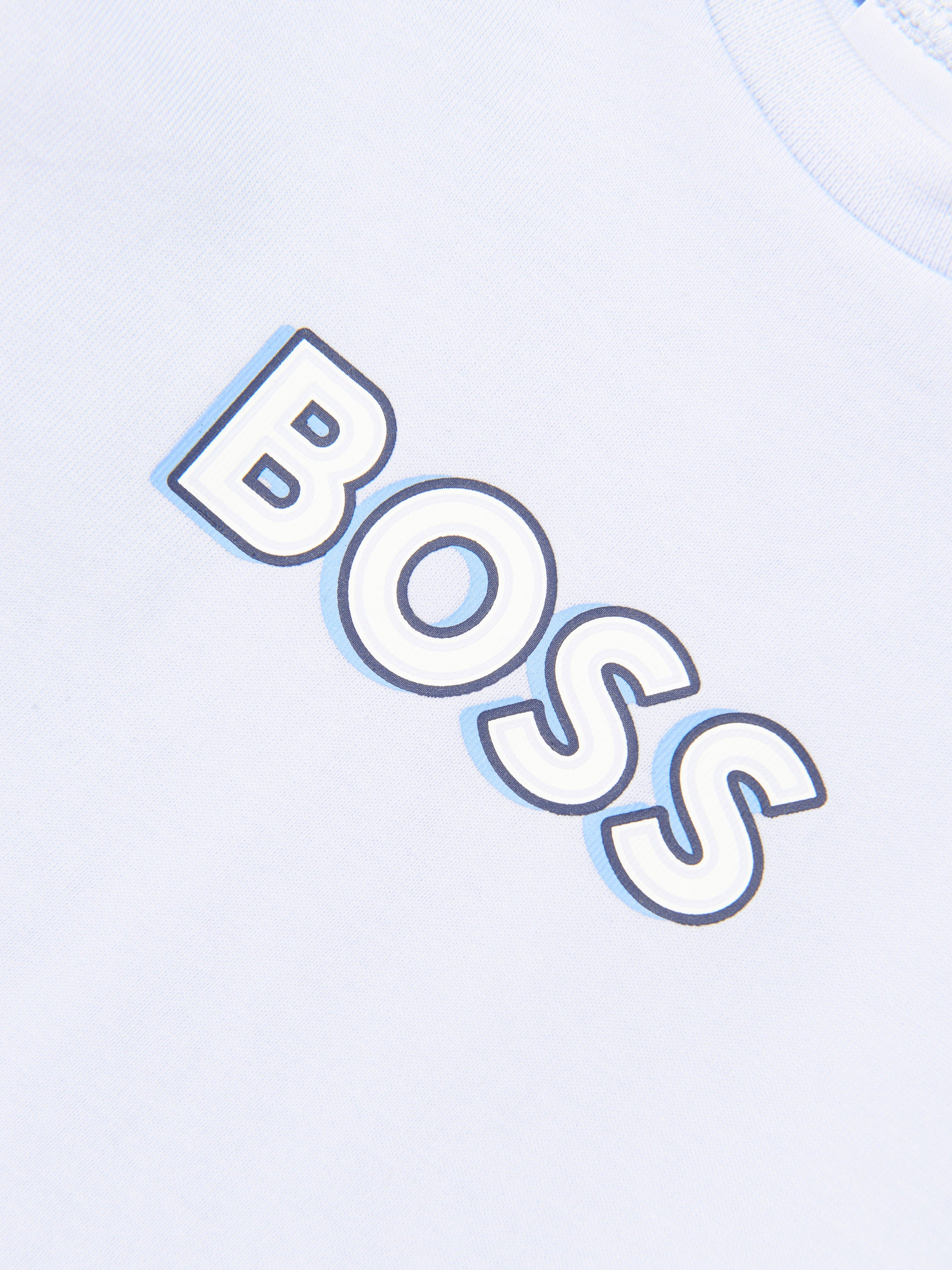 BOSS Baby Boys Organic Cotton Logo T-Shirt in Blue