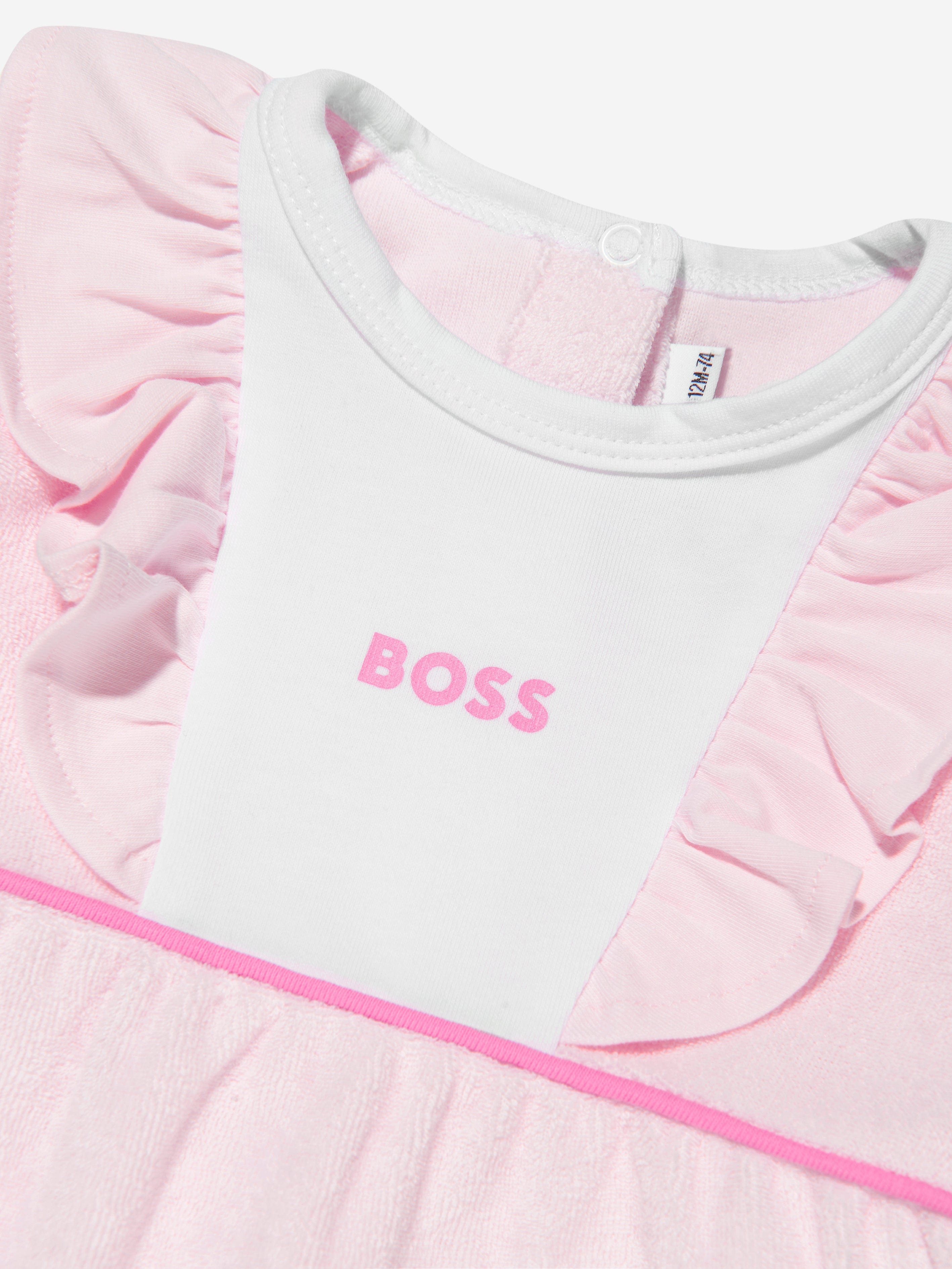 BOSS Baby Girls Organic Cotton Babygrow in Pink