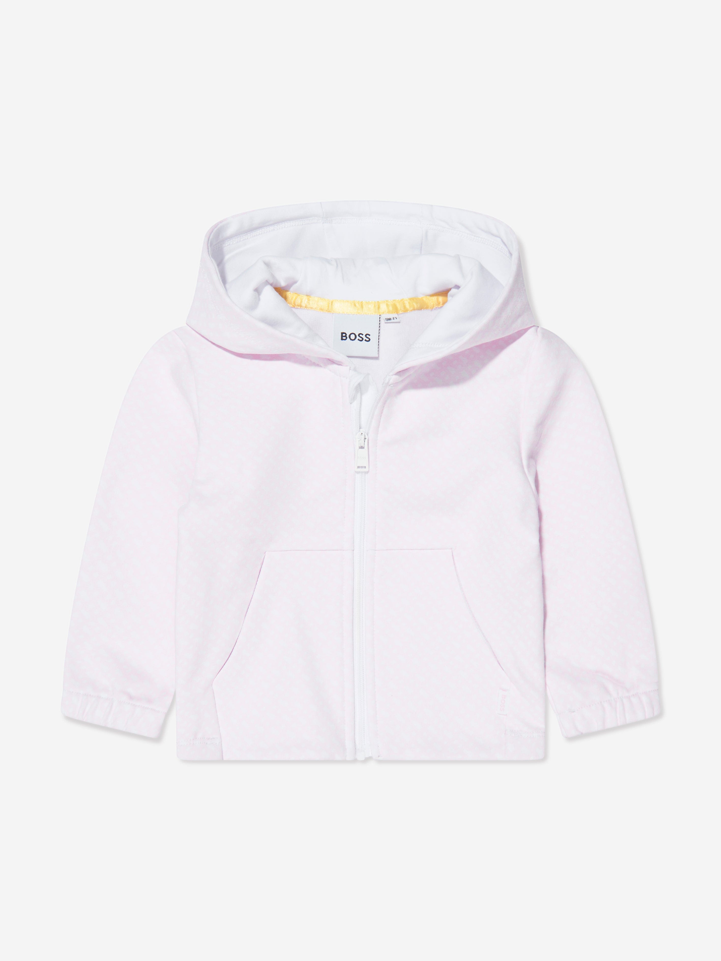 BOSS Baby Girls Organic Cotton Tracksuit Set in Pink