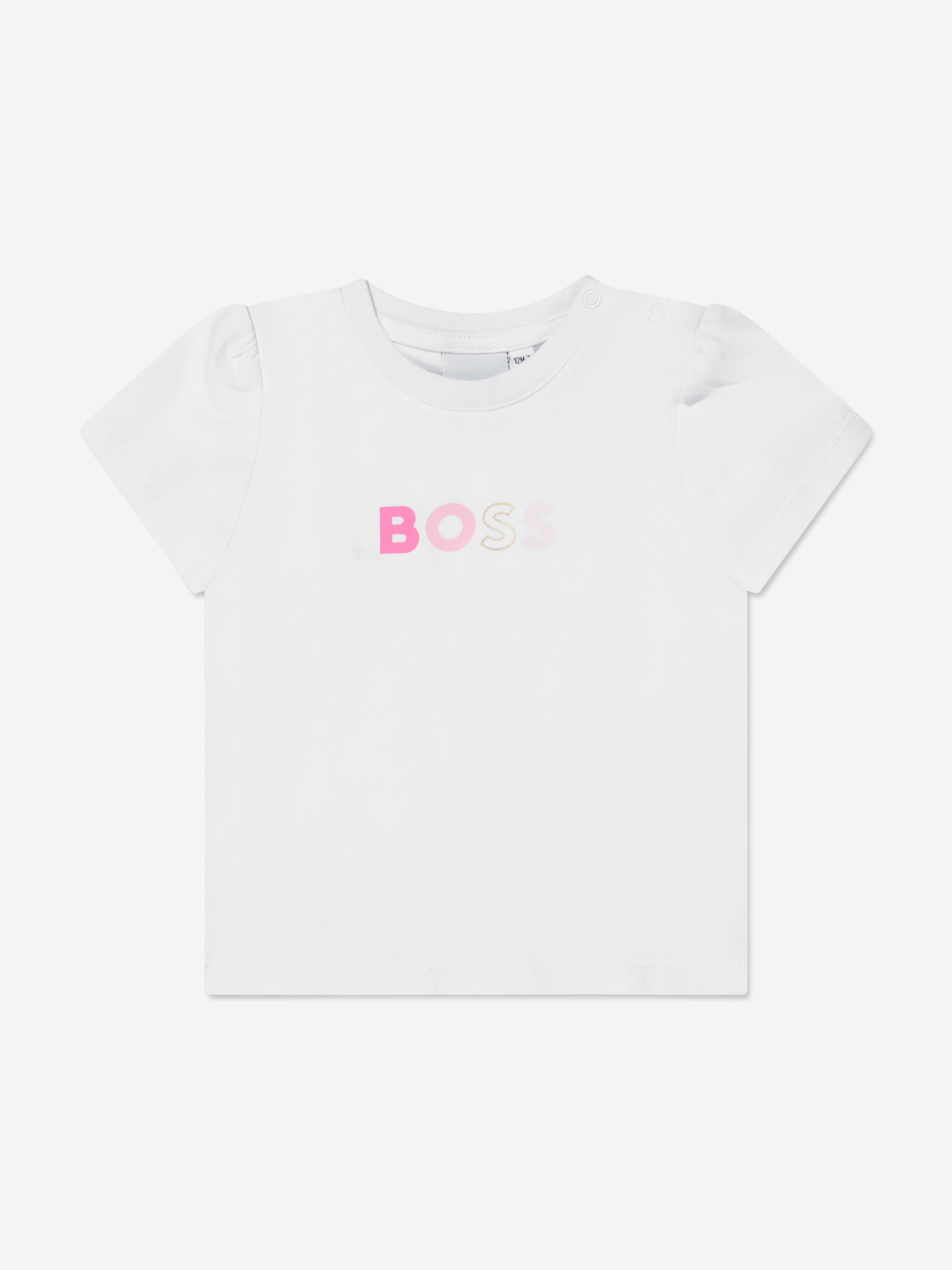 BOSS Baby Girls Organic Cotton Tracksuit Set in Pink