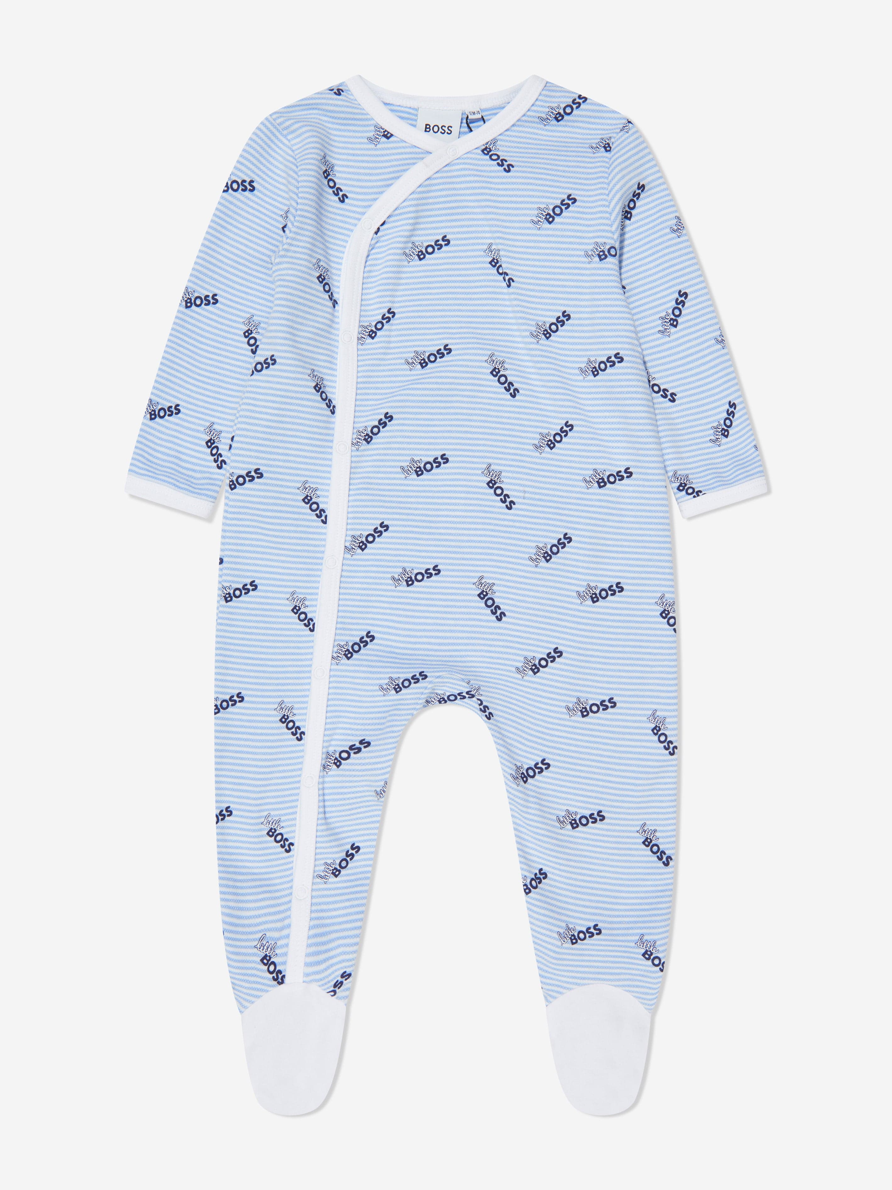 BOSS Baby Boys Organic Cotton Babygrow Set in Blue