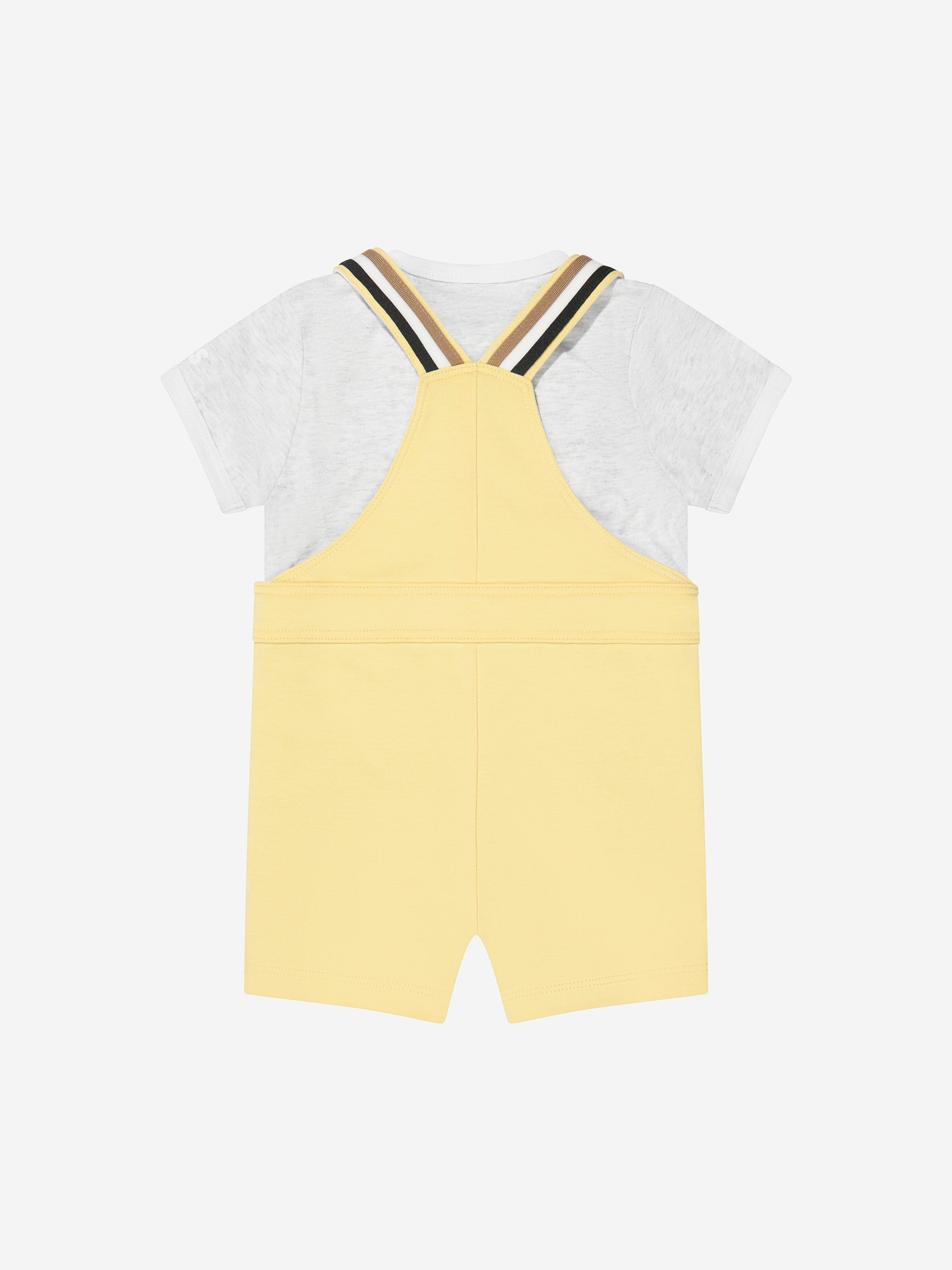 BOSS Baby Boys Organic Cotton Dungarees Set in Yellow