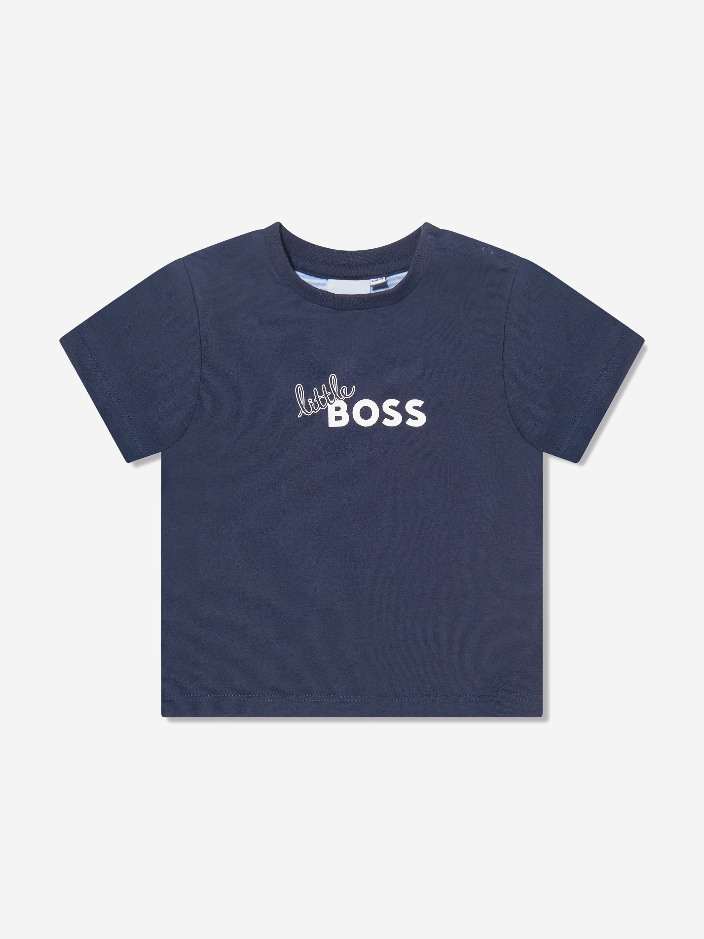 BOSS Baby Boys Organic Cotton T-Shirt And Shorts Set in Navy