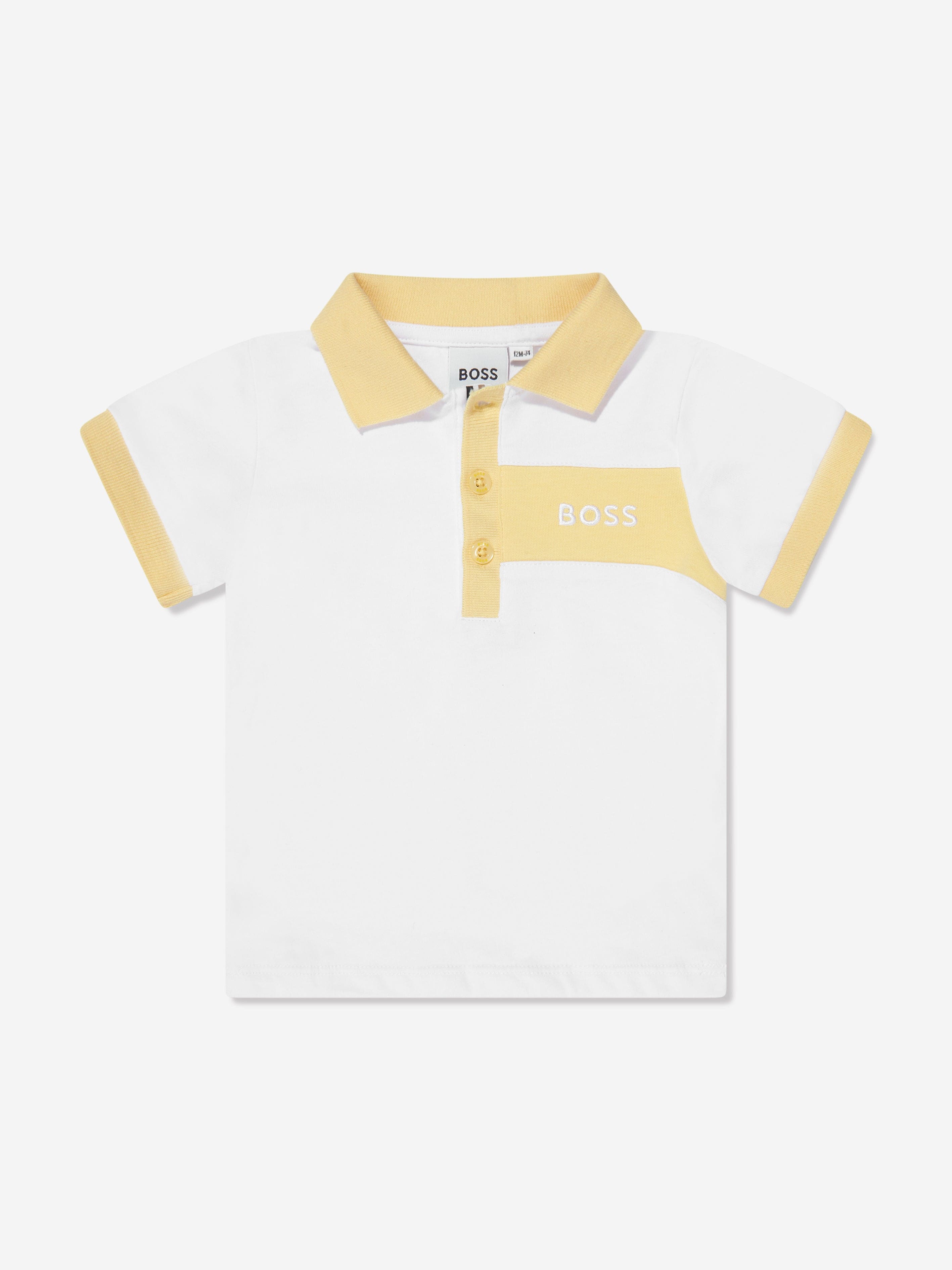 BOSS Baby Boys Polo Shirt And Shorts Set in Yellow