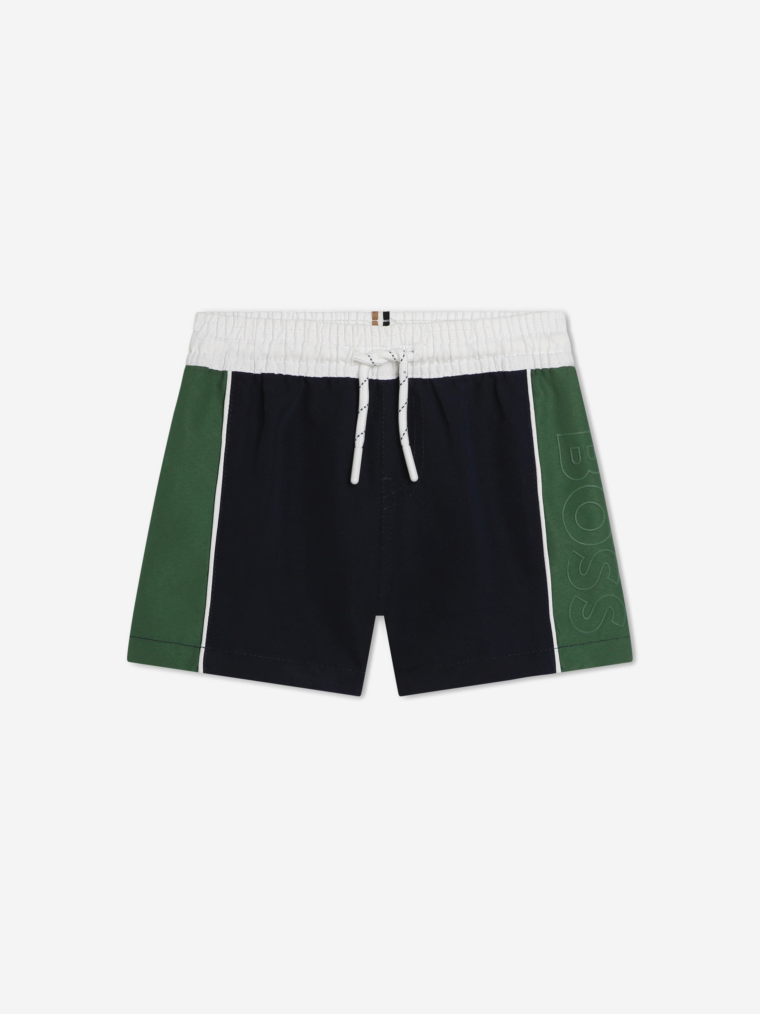 BOSS Baby Boys Logo Swim Shorts in Navy