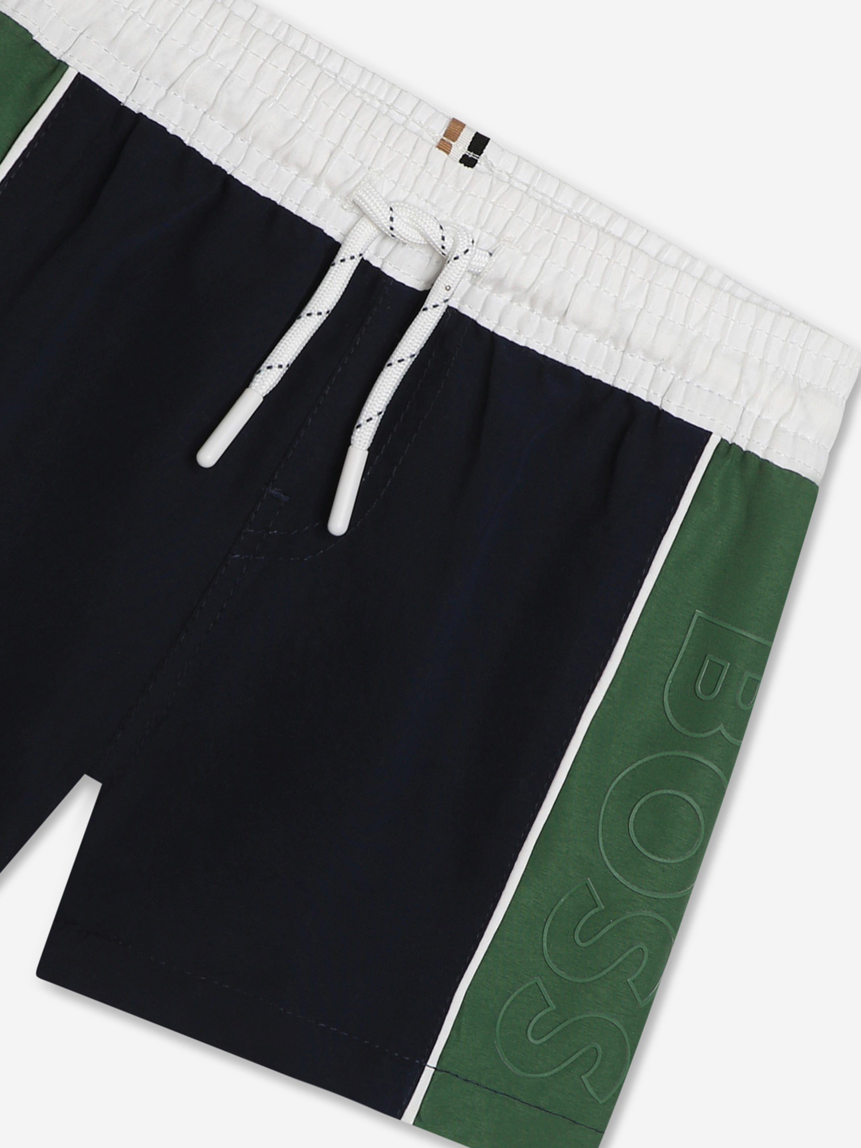 BOSS Baby Boys Logo Swim Shorts in Navy