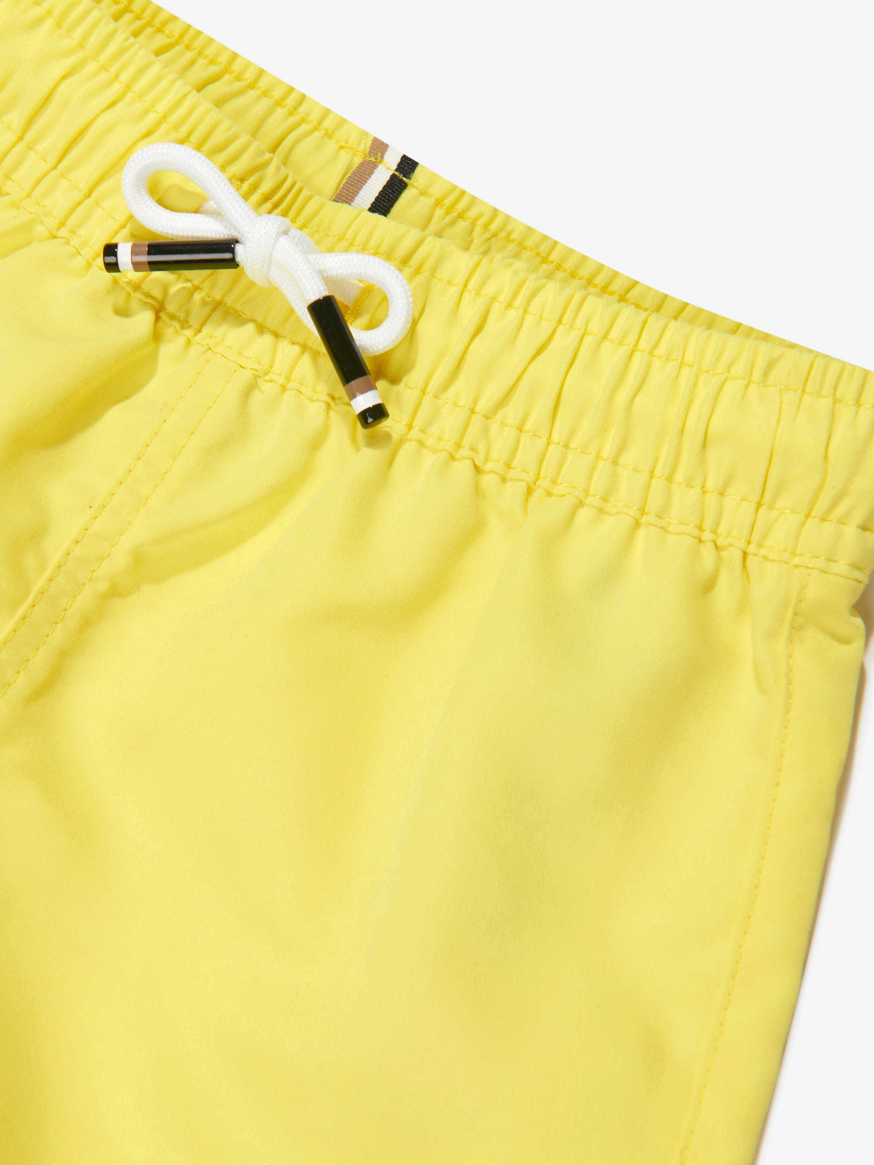 BOSS Baby Boys Logo Swim Shorts in Yellow