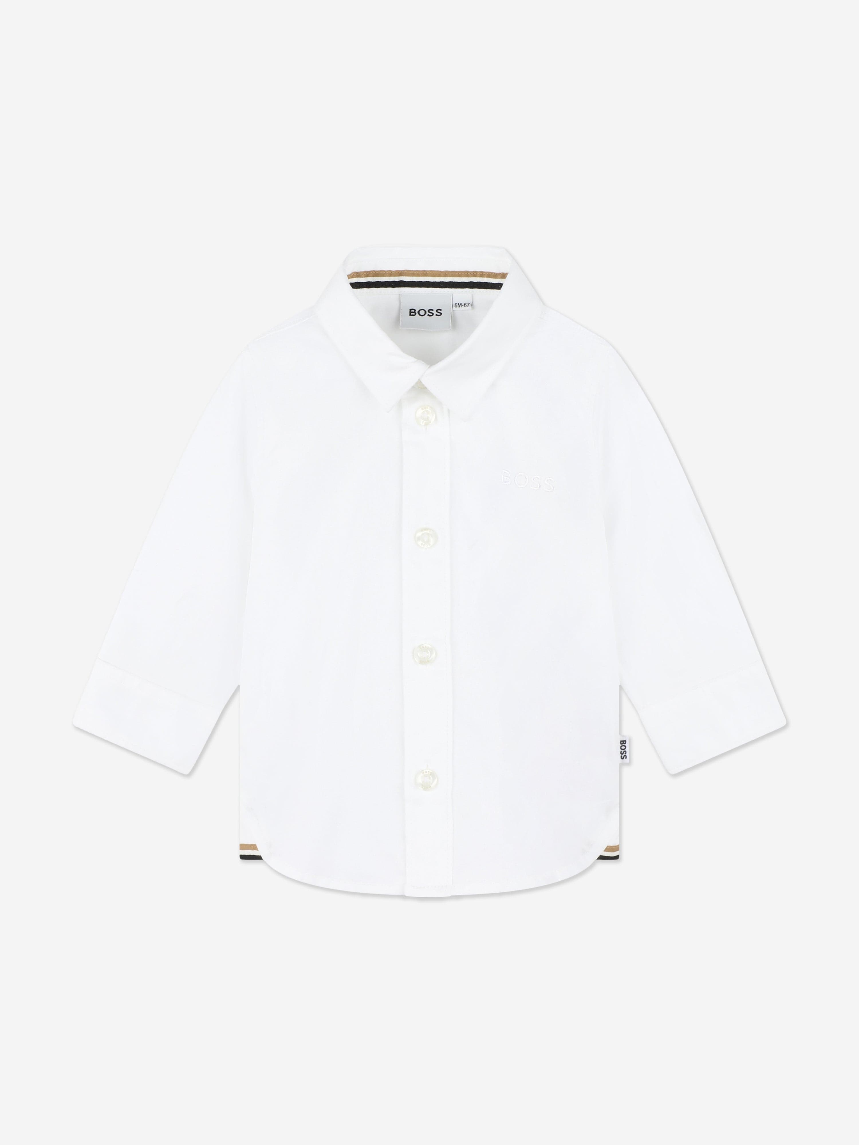 BOSS Baby Boys Long Sleeve Shirt in White