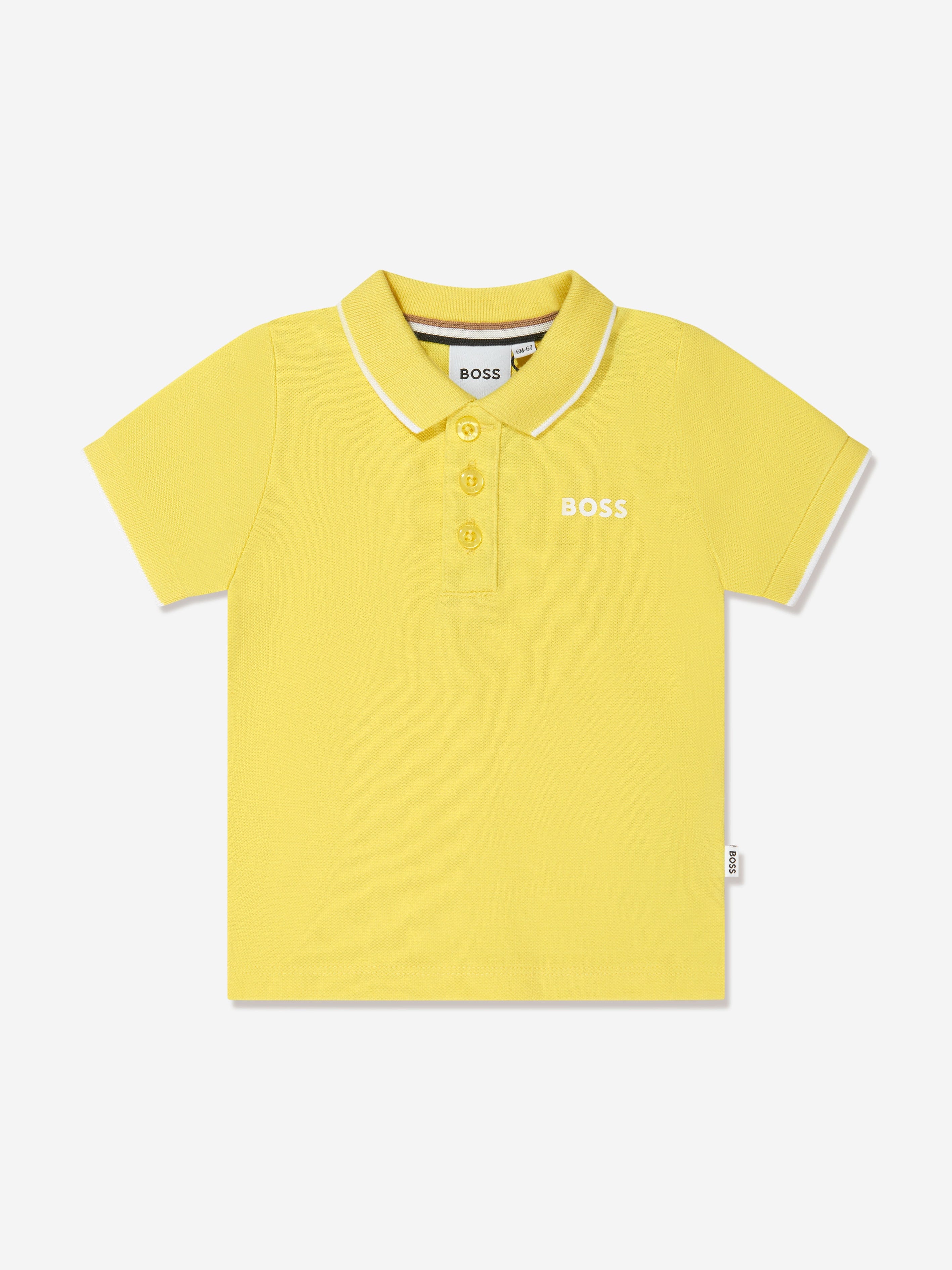 BOSS Baby Boys Logo Polo Shirt in Yellow