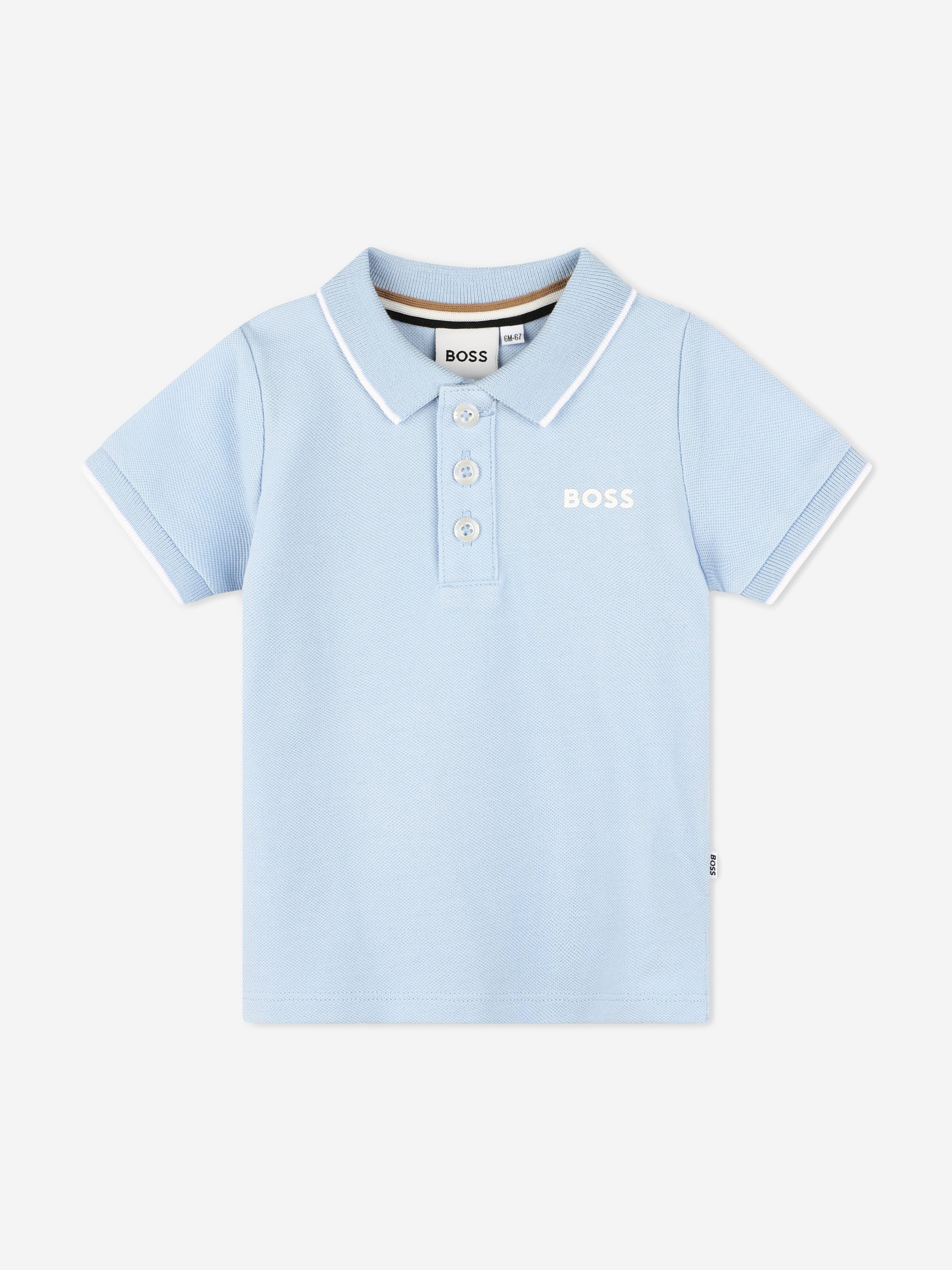 BOSS Baby Boys Logo Polo Shirt in Blue