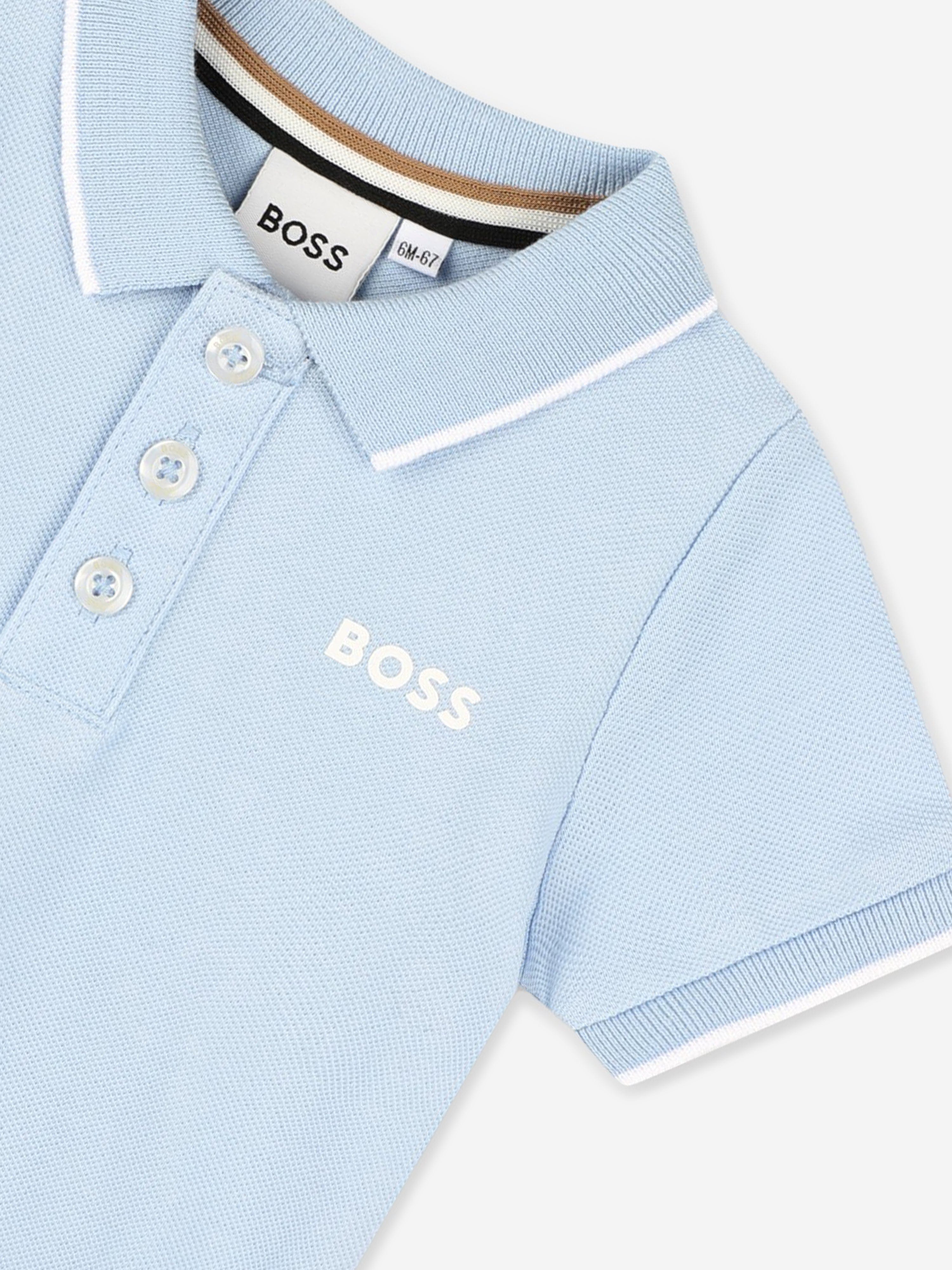 BOSS Baby Boys Logo Polo Shirt in Blue