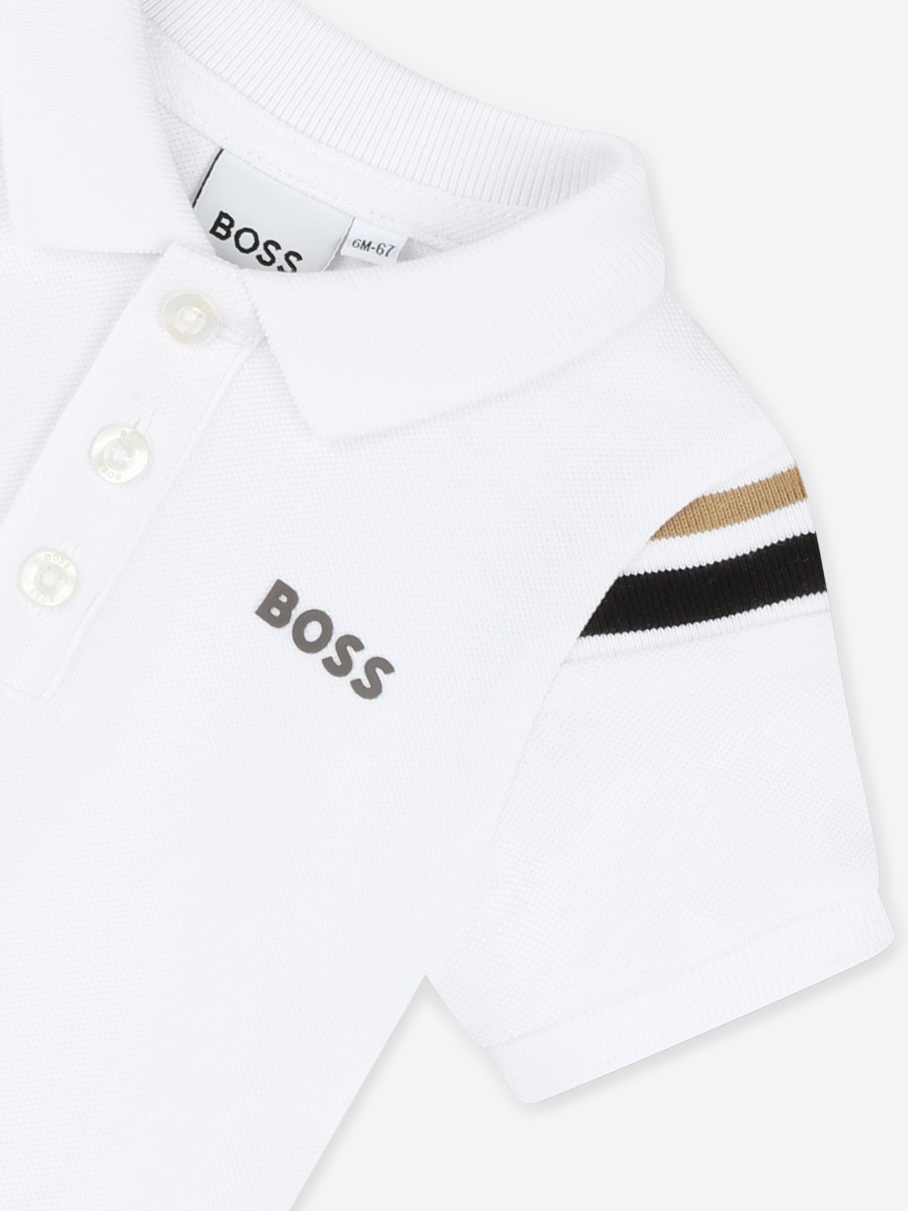 BOSS Baby Boys Logo Polo Shirt in White