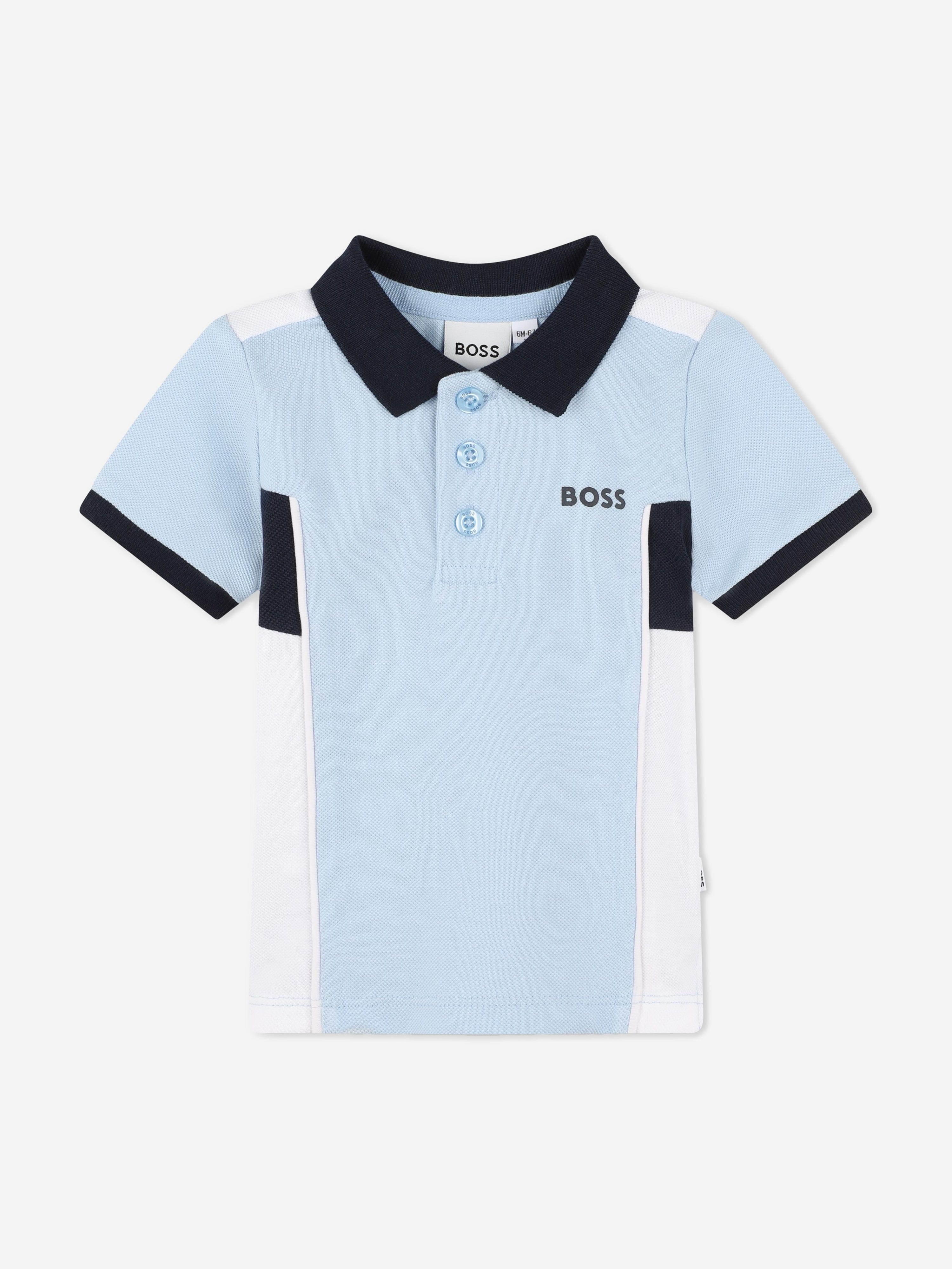 BOSS Baby Boys Logo Polo Shirt in Blue