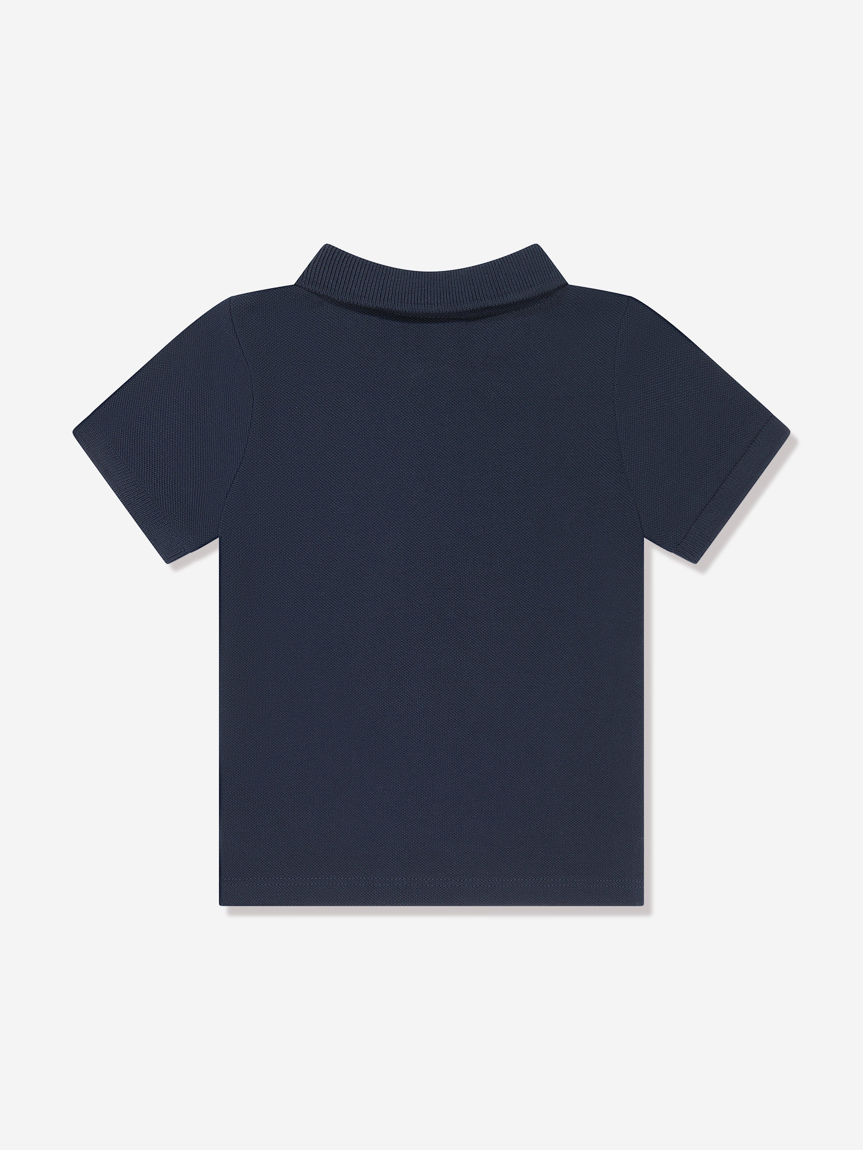 BOSS Baby Boys Logo Print Polo Shirt in Navy