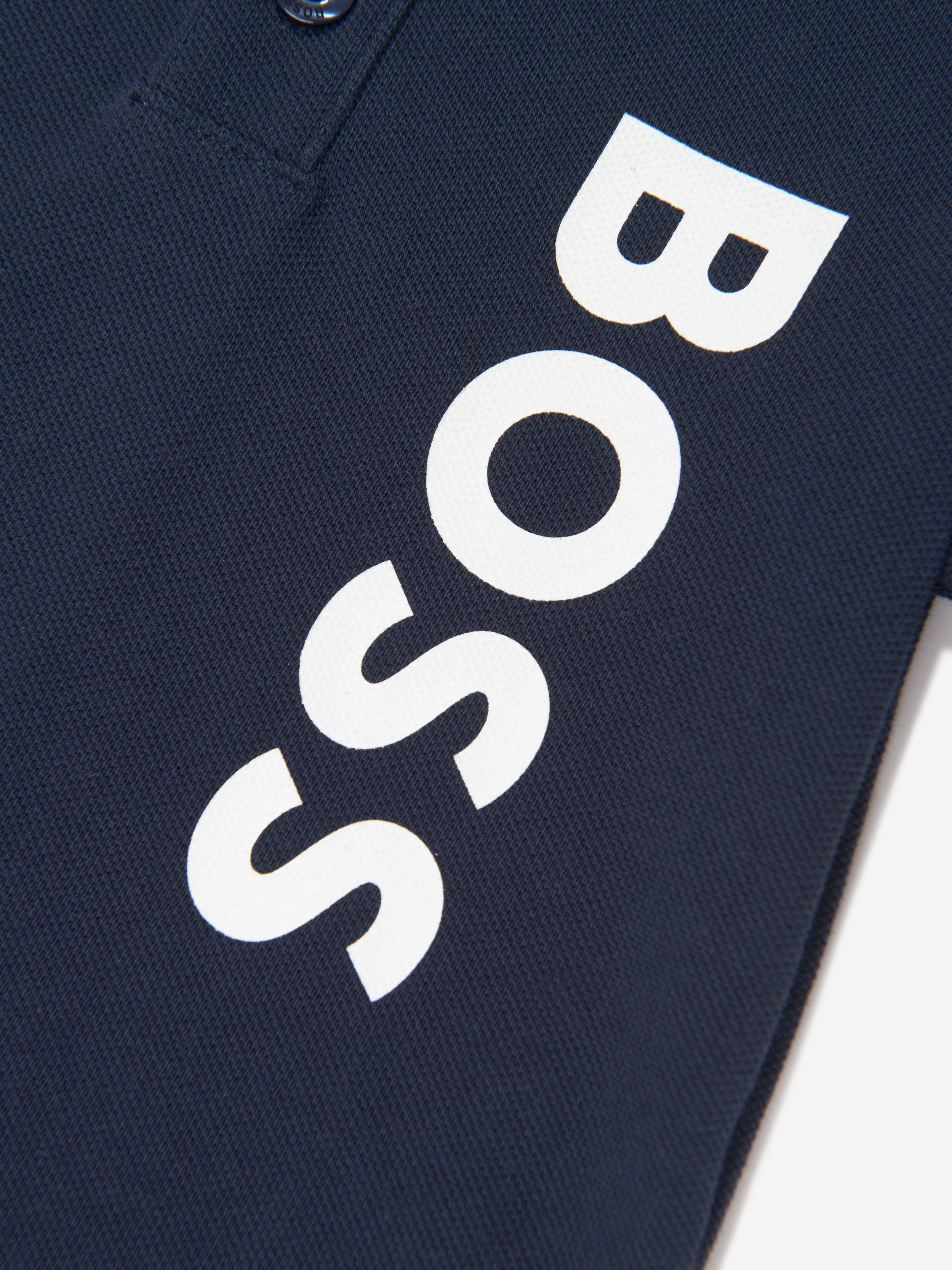 BOSS Baby Boys Logo Print Polo Shirt in Navy