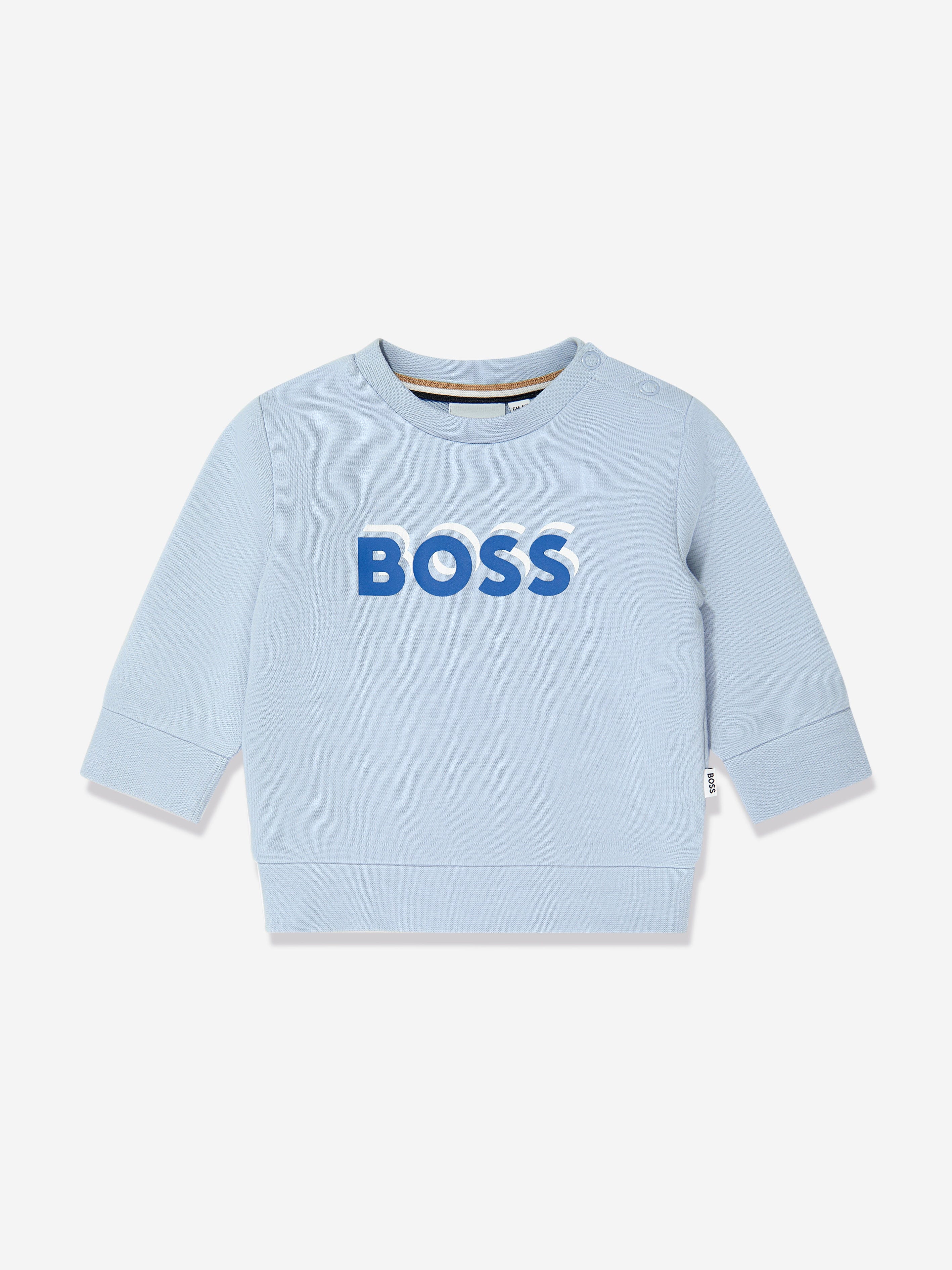 BOSS Baby Boys Logo Print Sweatshirt in Blue