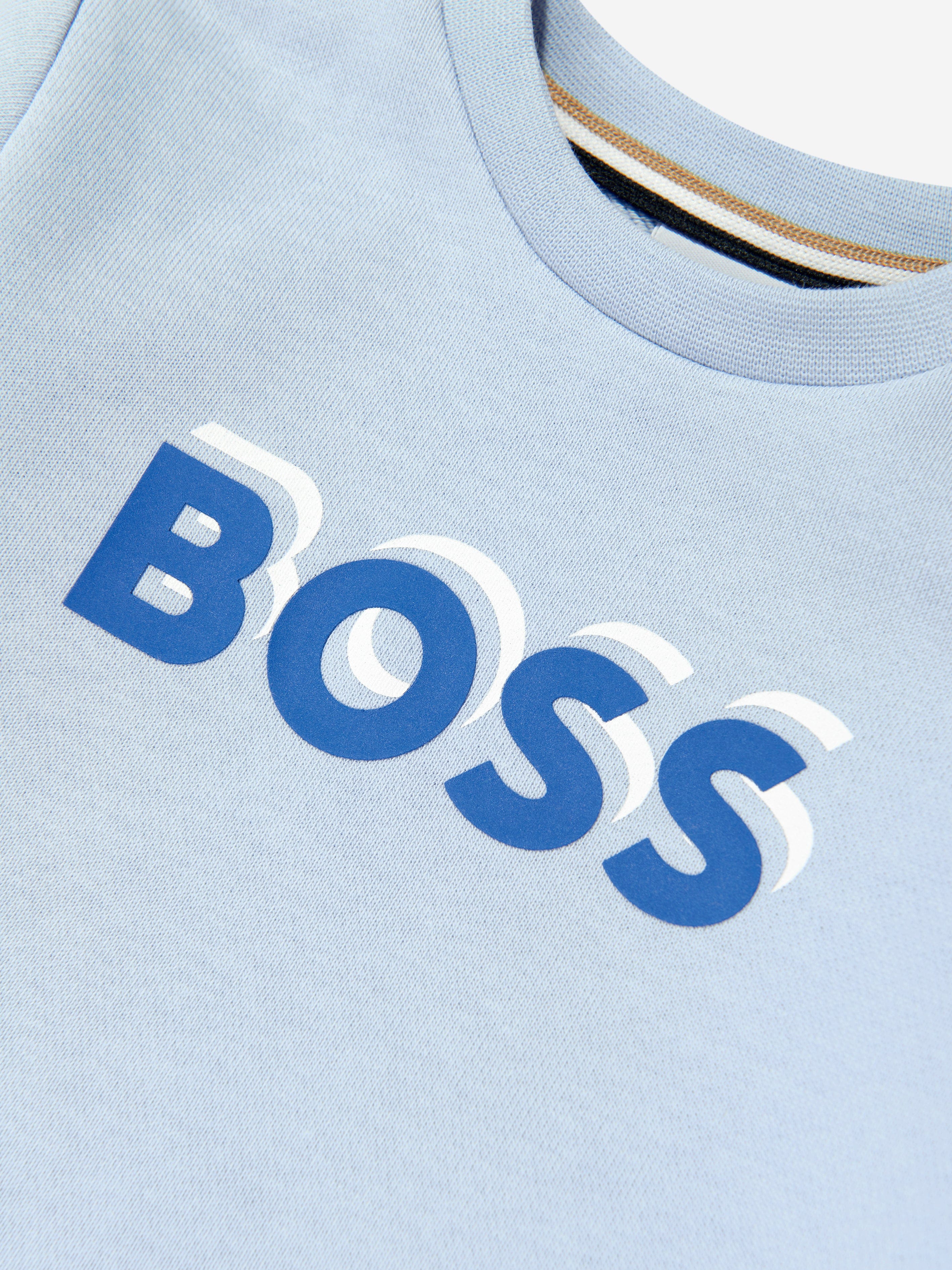 BOSS Baby Boys Logo Print Sweatshirt in Blue