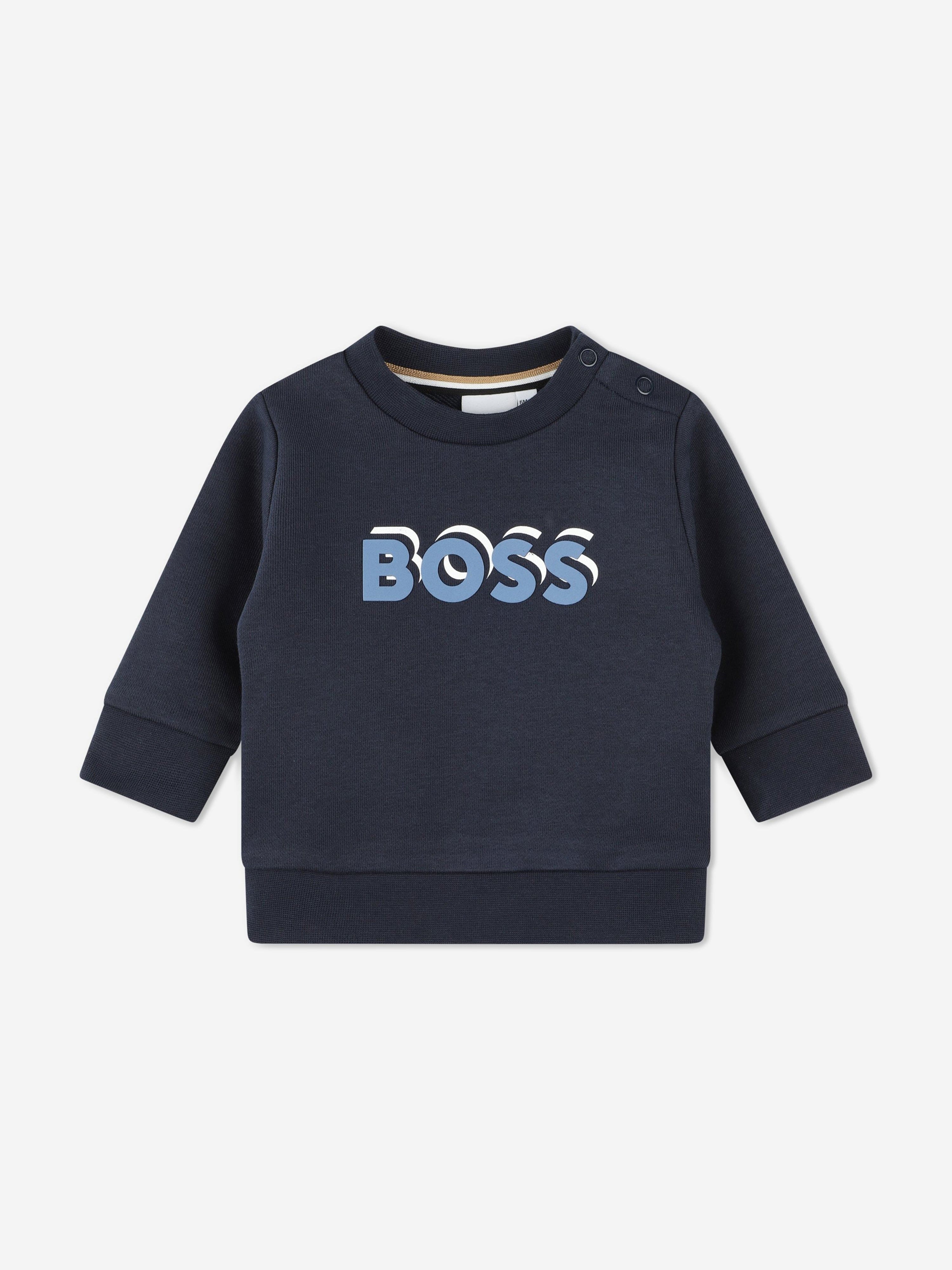 BOSS Baby Boys Logo Print Sweatshirt in Navy